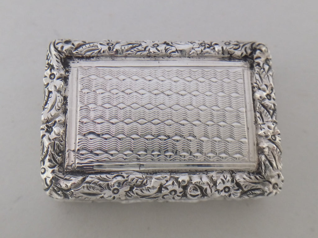 George IV 1828 Sterling Silver Engine Turned Vinaigrette, Birmingham