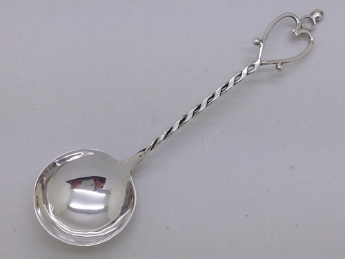 Elizabeth II 1987 Cased Sterling Silver Souvenir Loving Spoon, Edinburgh