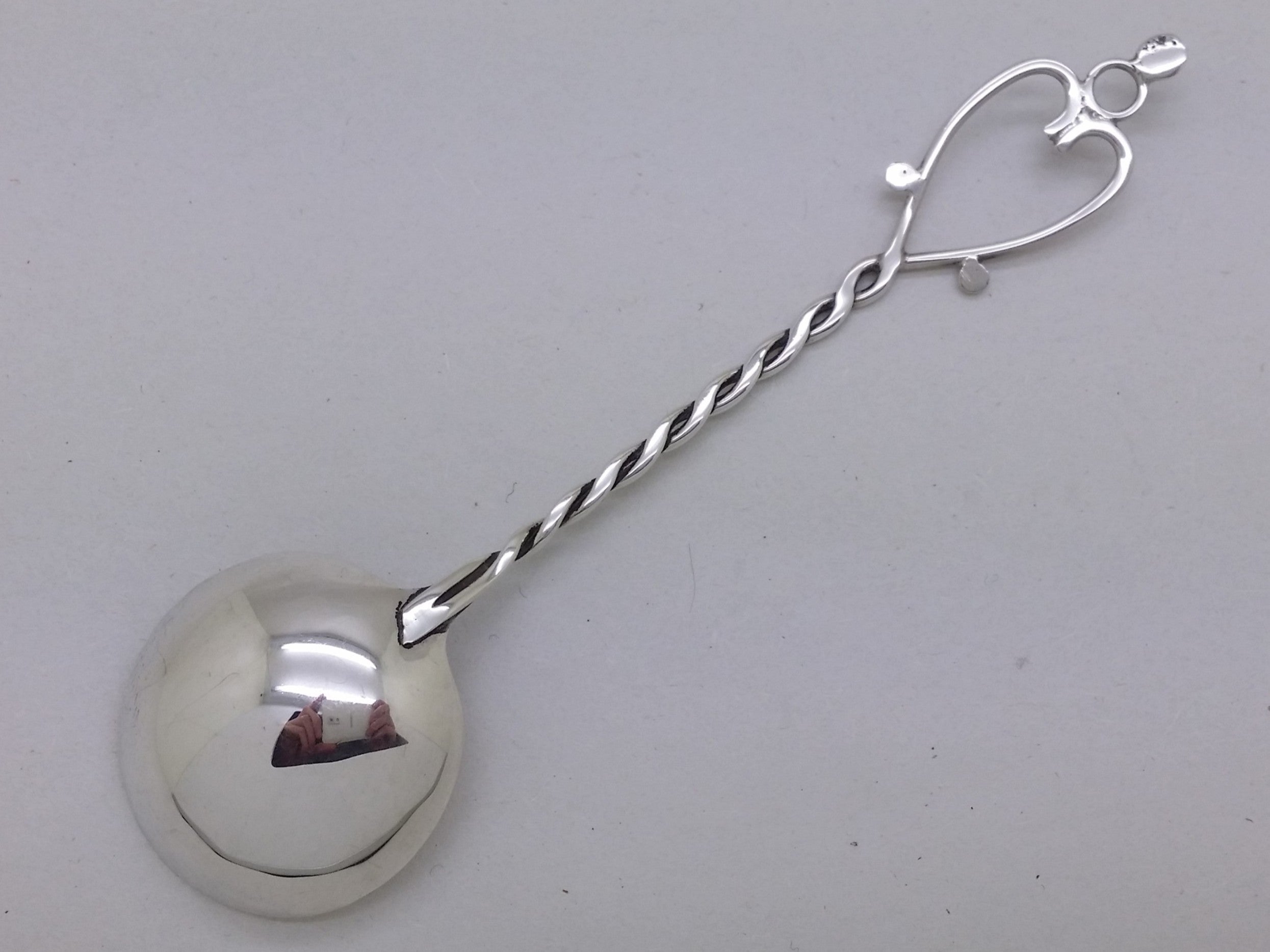 Elizabeth II 1987 Cased Sterling Silver Souvenir Loving Spoon, Edinburgh