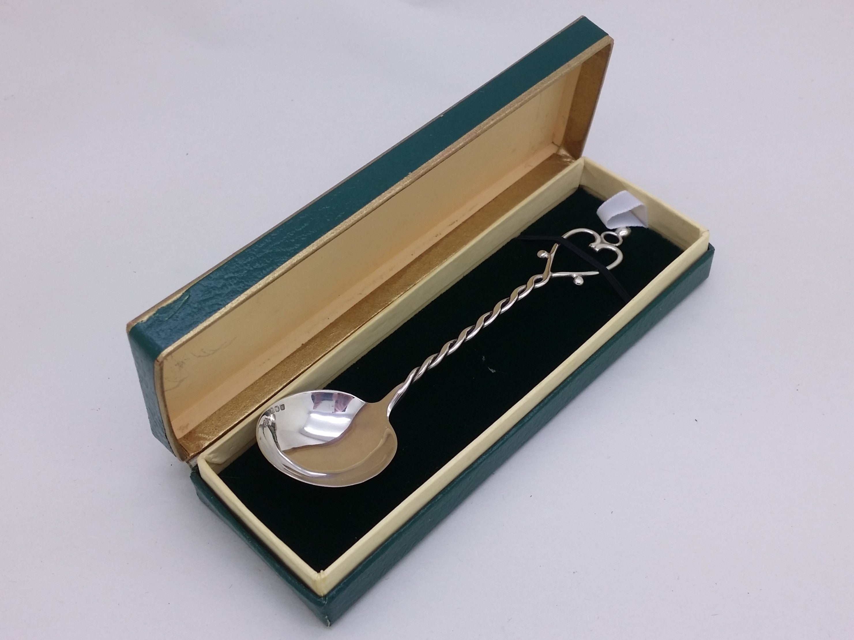 Elizabeth II 1987 Cased Sterling Silver Souvenir Loving Spoon, Edinburgh