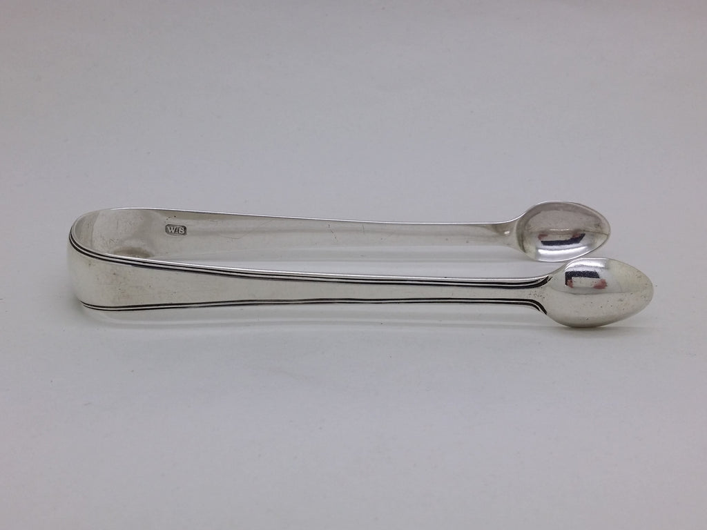 George III c.1790 Sterling Silver Thread Edged Sugar Tongs, London