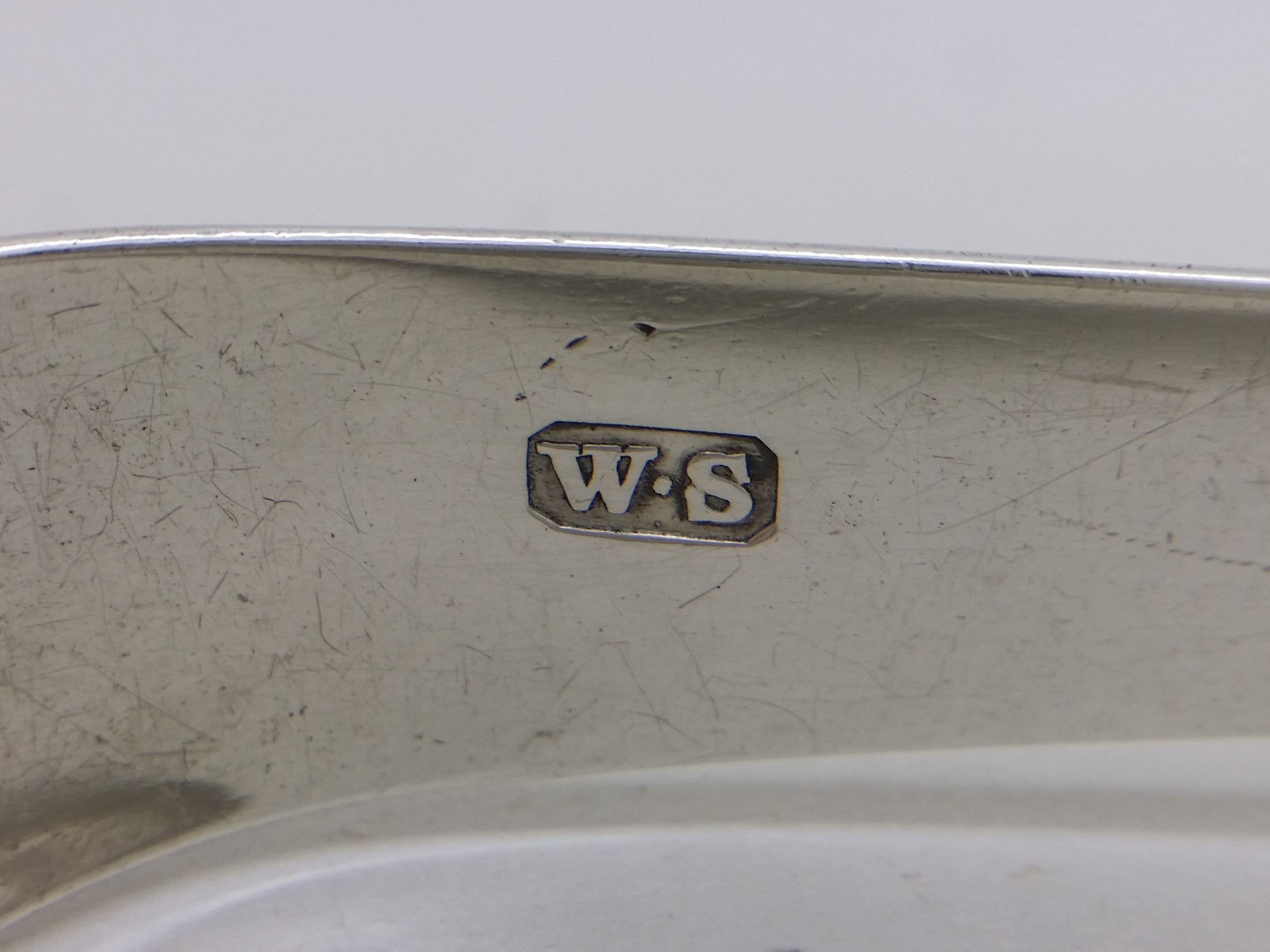 William Sumner I maker's mark WS on sterling silver sugar tongs