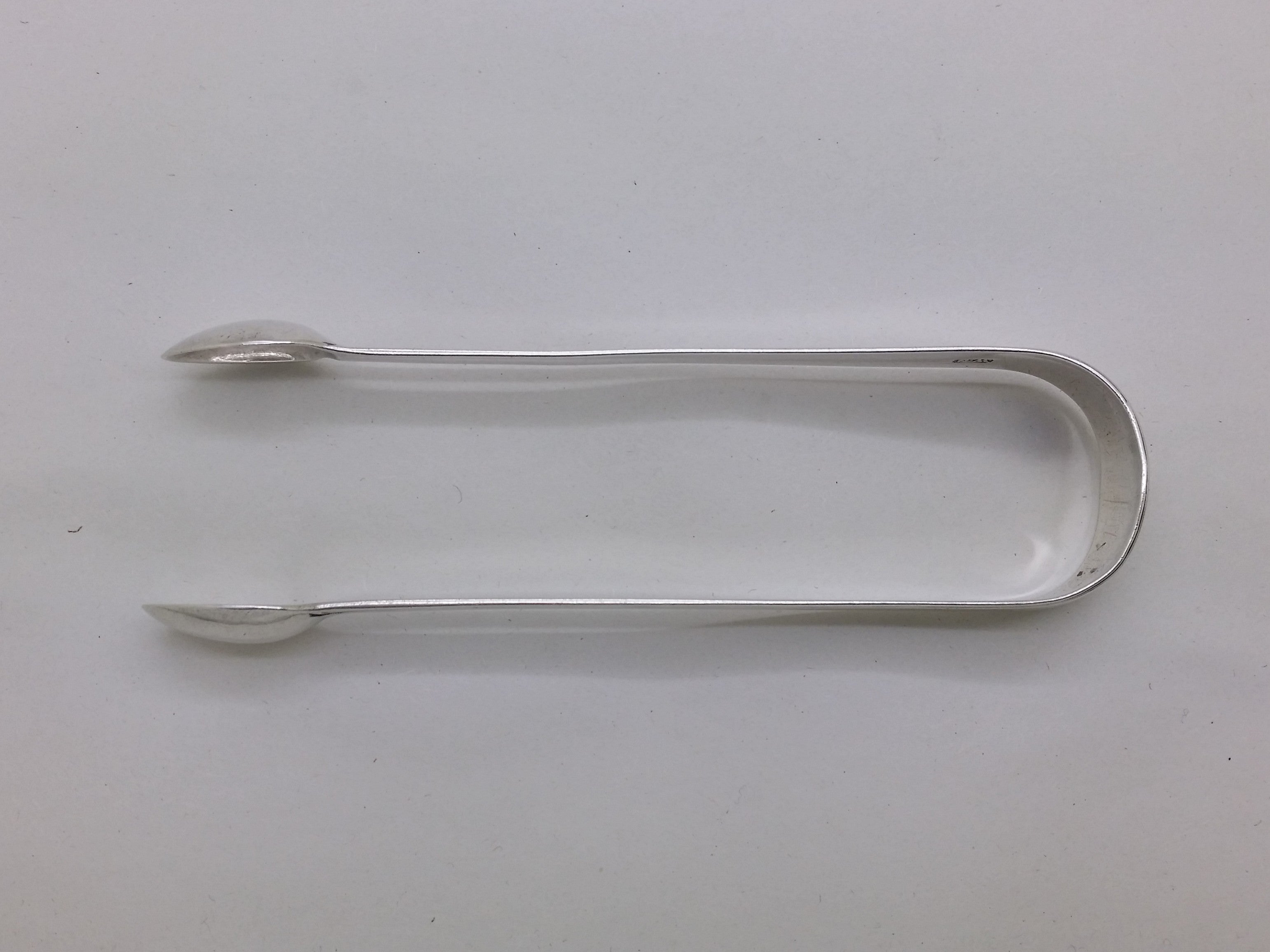 George III c.1790 Sterling Silver Thread Edged Sugar Tongs, London