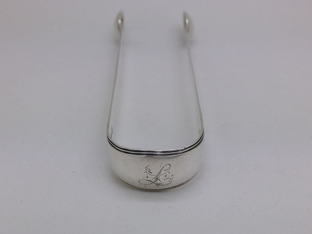 George III c.1790 Sterling Silver Thread Edged Sugar Tongs, London
