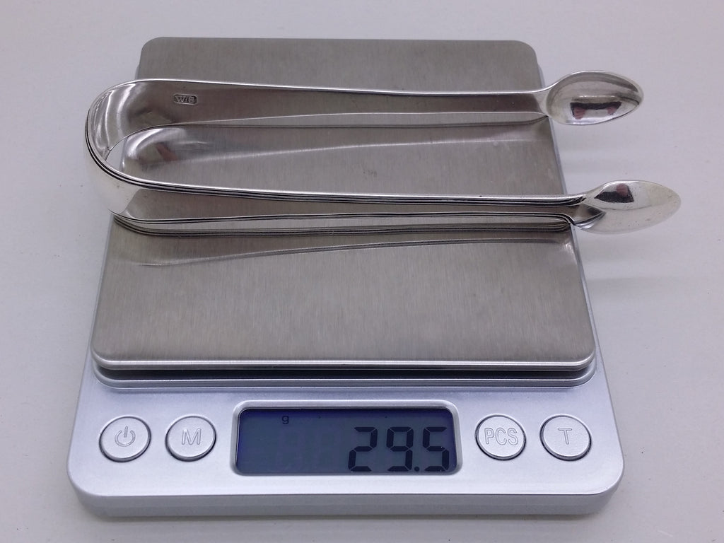 George III c.1790 Sterling Silver Thread Edged Sugar Tongs, London