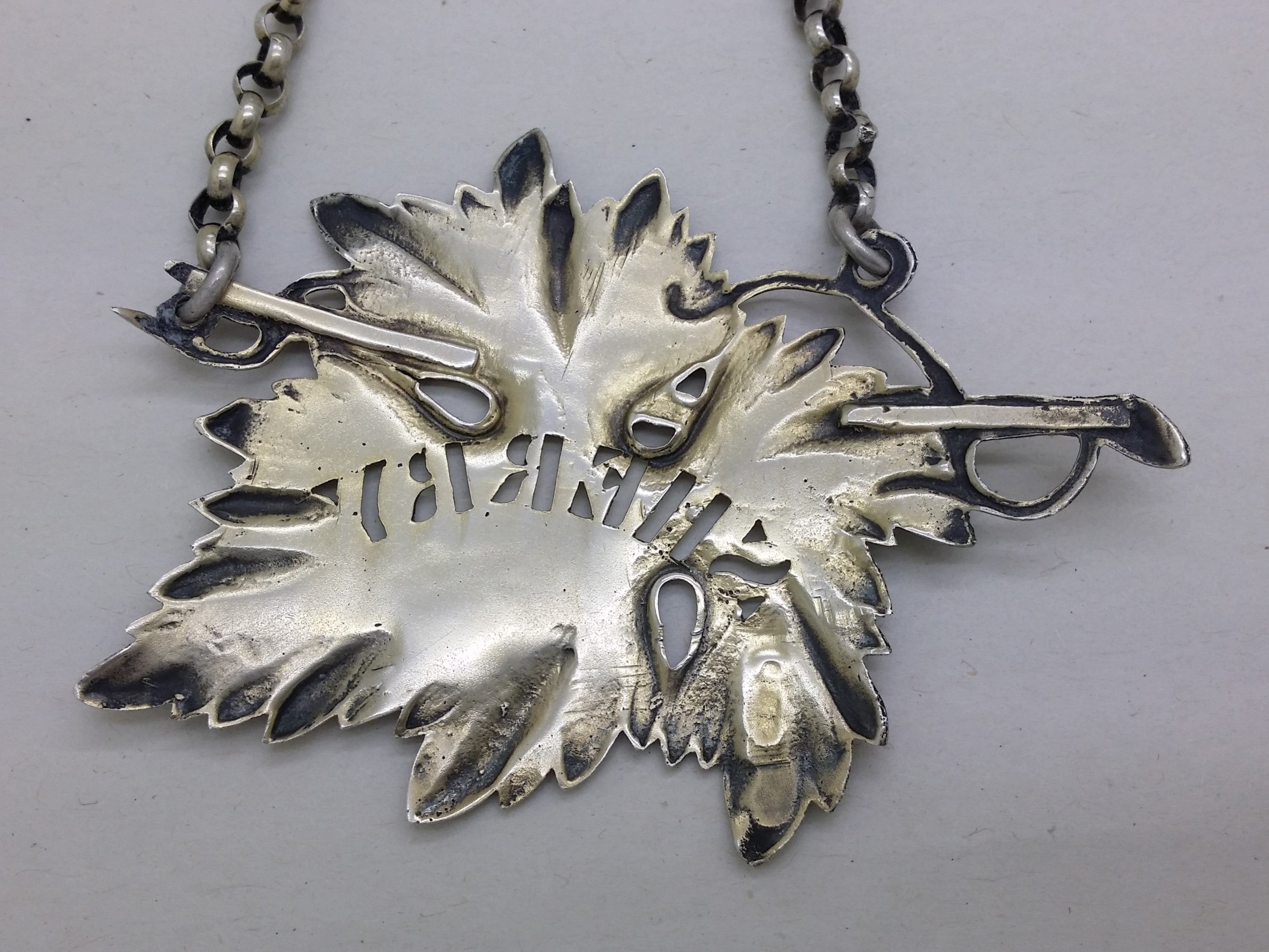 George V 1931 Sterling Silver Vine Leaf Sherry Decanter Wine Label, London