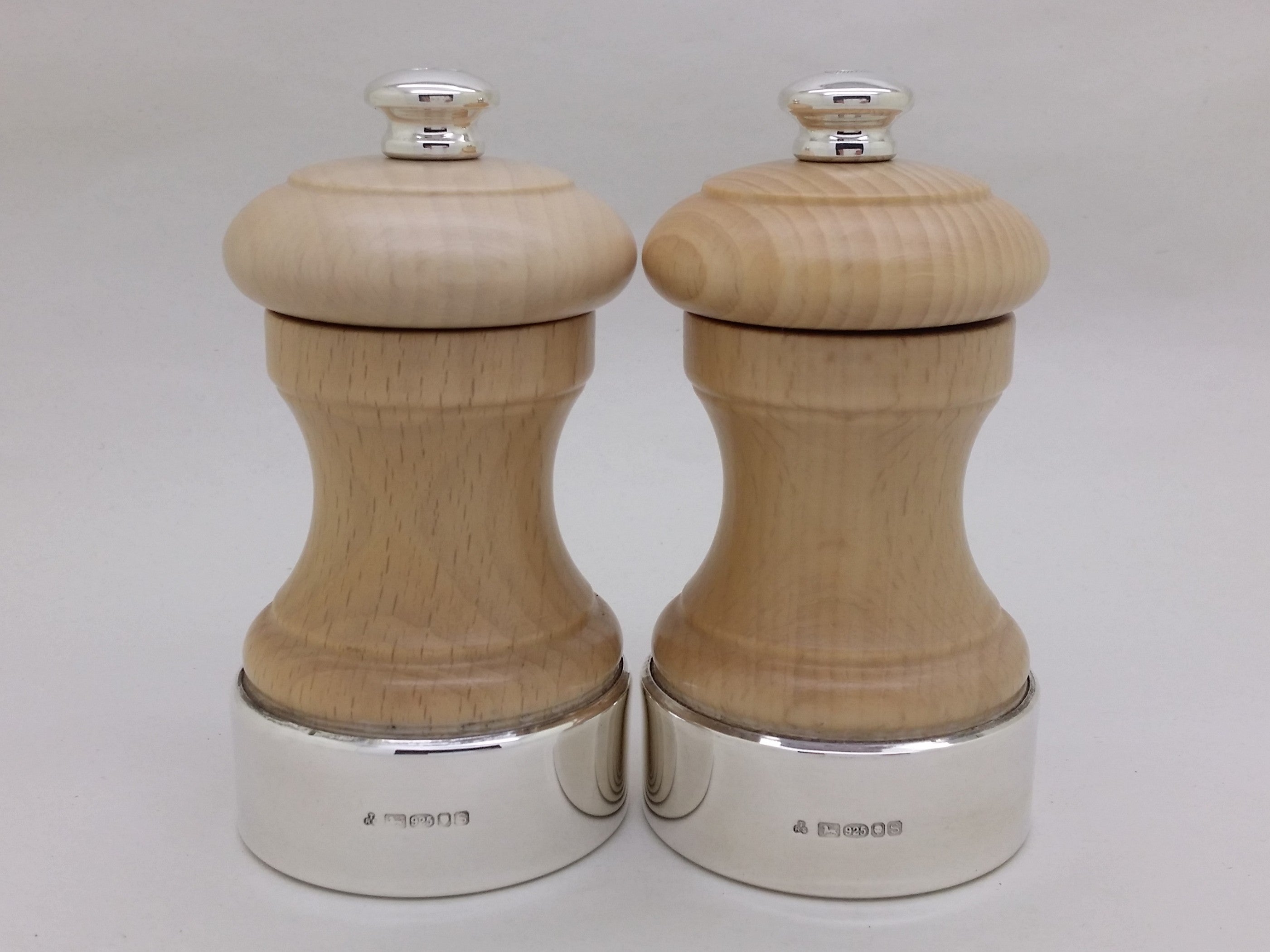 Elizabeth II 2017 Pair of Silver Mounted Wooden Salt & Pepper Mills, London