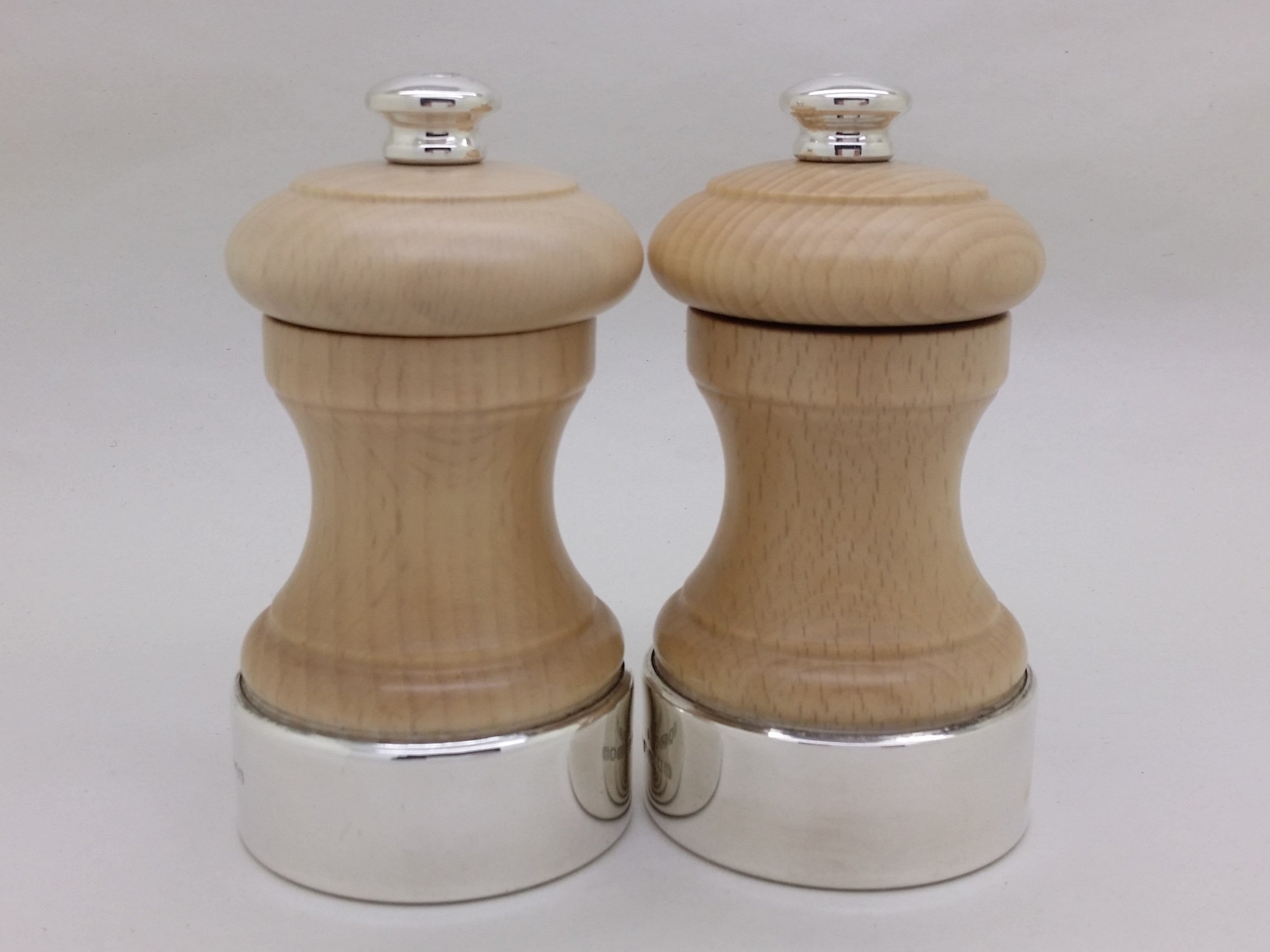 Elizabeth II 2017 Pair of Silver Mounted Wooden Salt & Pepper Mills, London