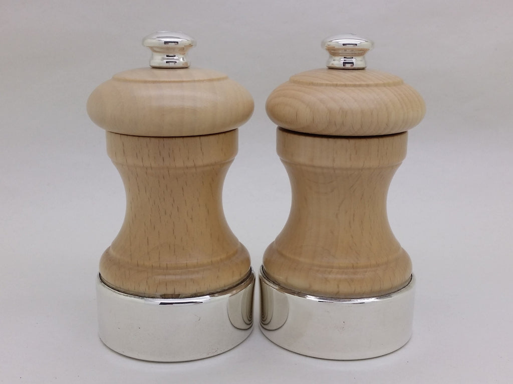 Elizabeth II 2017 Pair of Silver Mounted Wooden Salt & Pepper Mills, London