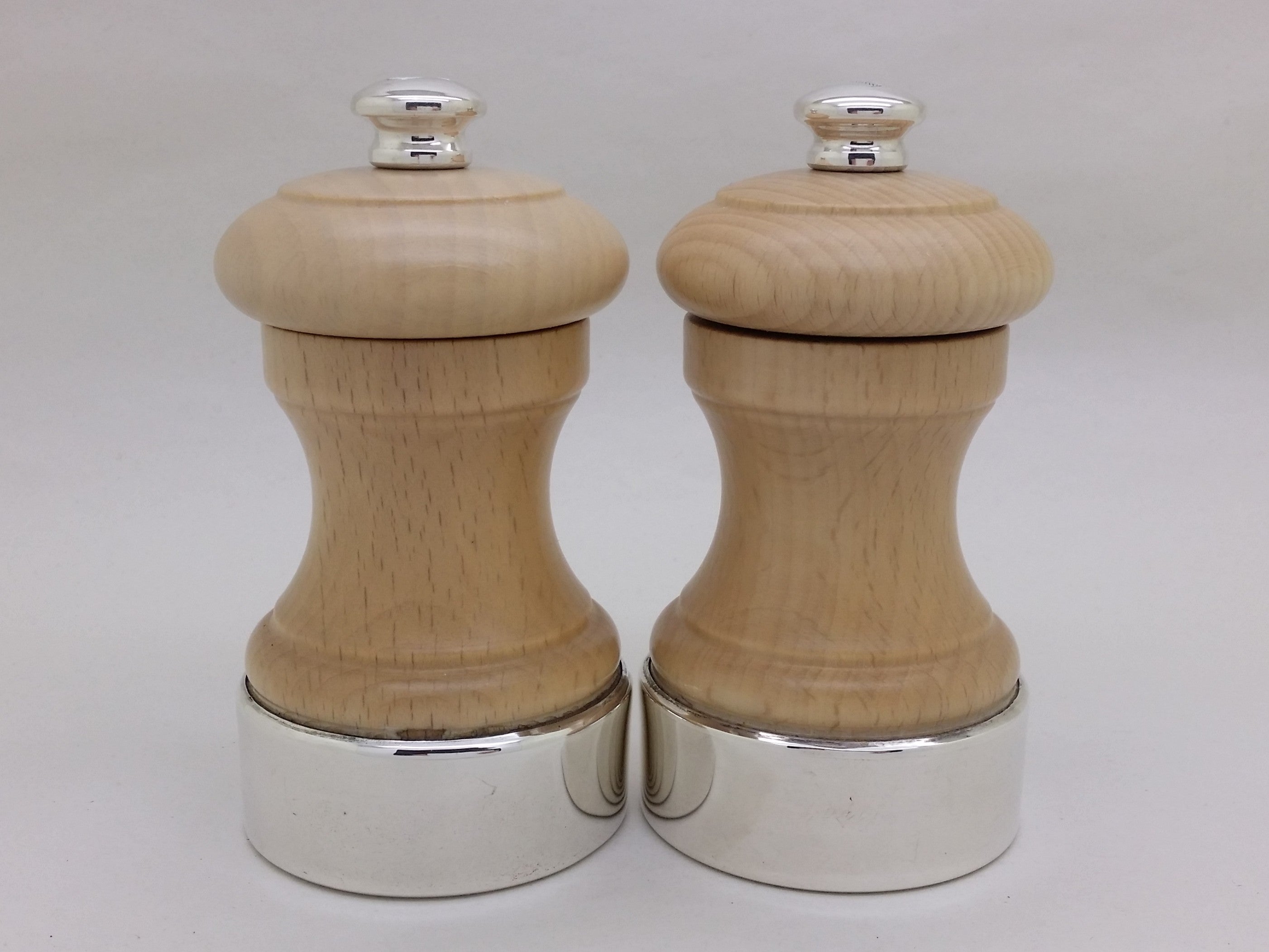 Elizabeth II 2017 Pair of Silver Mounted Wooden Salt & Pepper Mills, London
