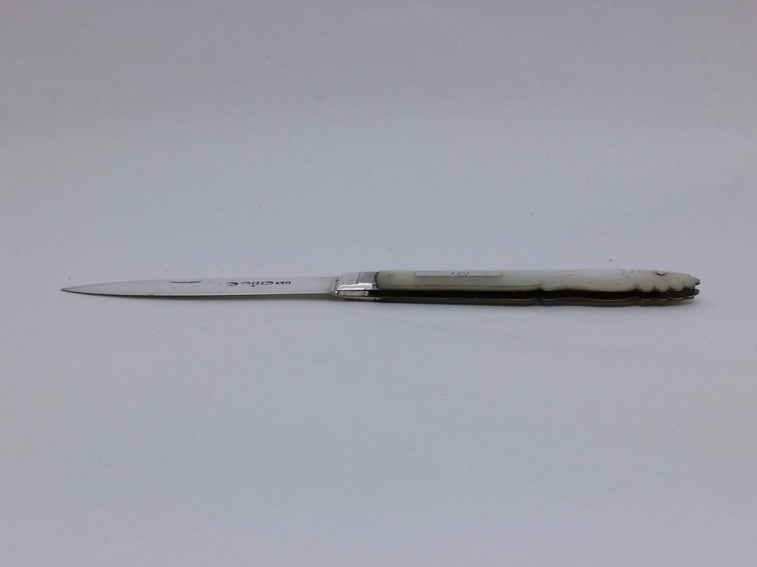 Early Victorian 1839 Sterling Silver & Mother of Pearl Fruit Knife, Sheffield