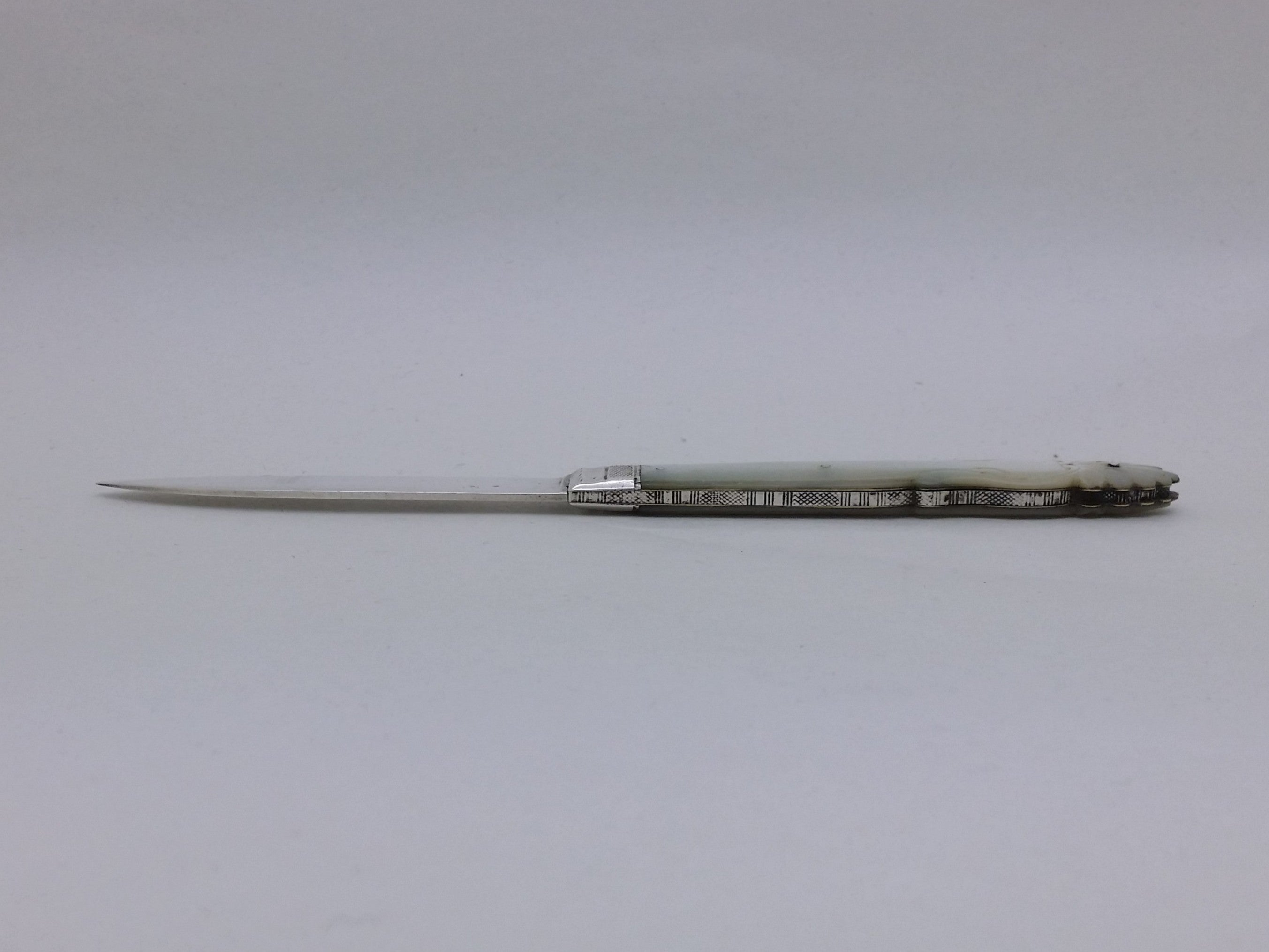 Early Victorian 1839 Sterling Silver & Mother of Pearl Fruit Knife, Sheffield