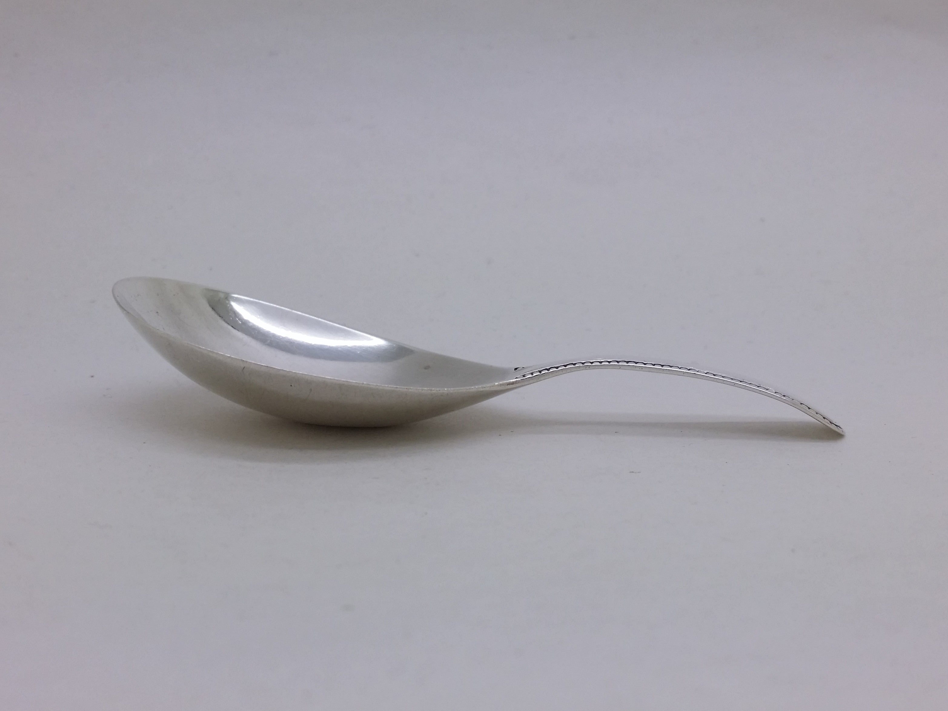 George III 1794 Sterling Silver Beaded Pattern Caddy Spoon, London