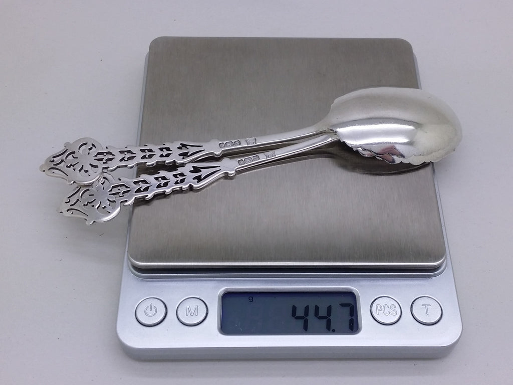 Edwardian 1903 Cased Pair of Sterling Silver Sunflower Jam Spoons, Sheffield