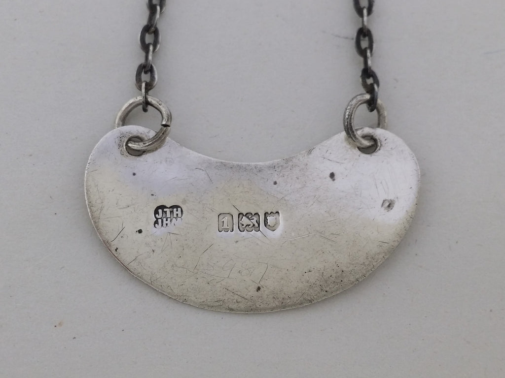 Edwardian 1908 Sterling Silver Whisky Noggin Decanter Wine Label, London