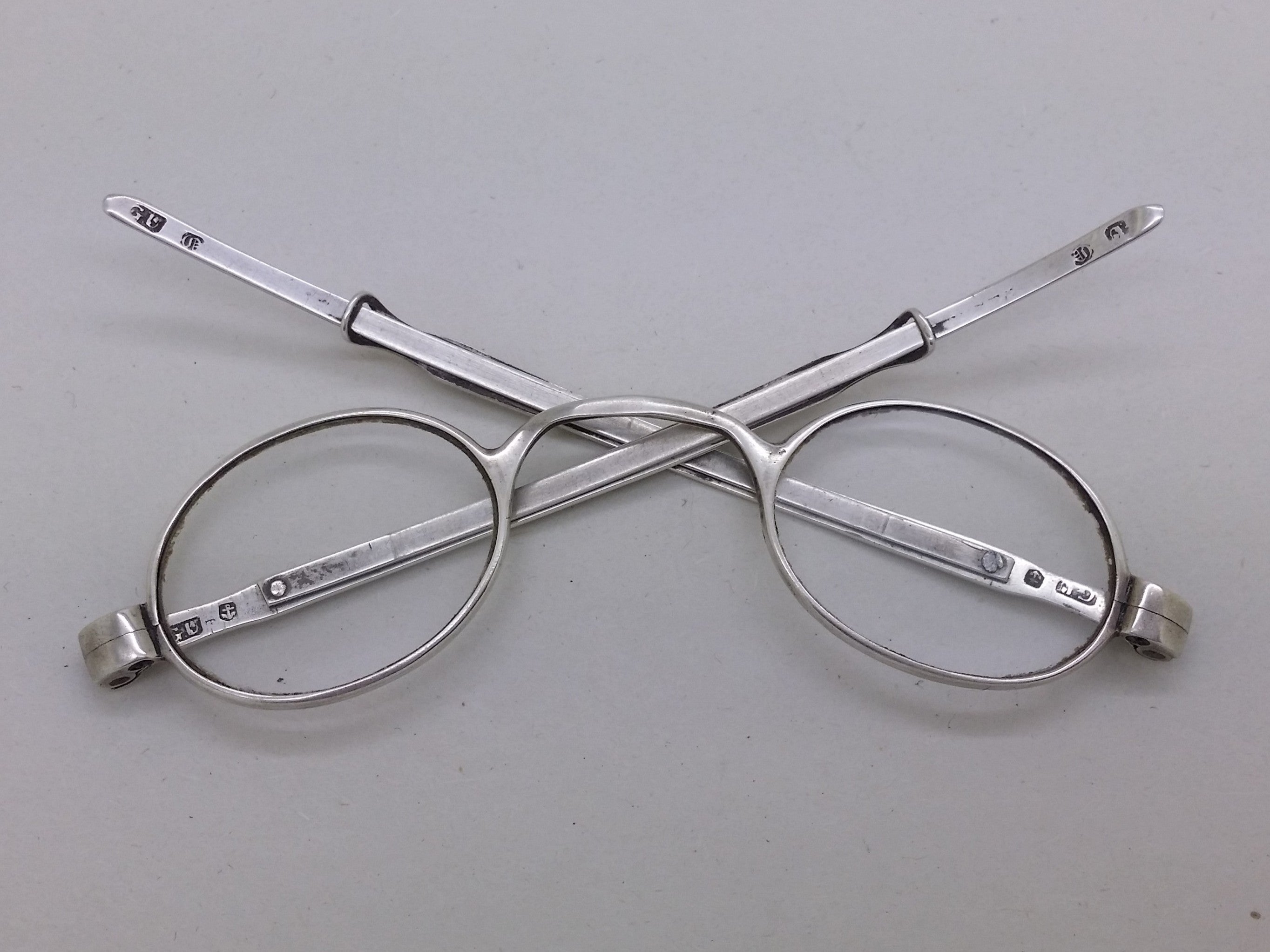 Early Victorian 1839 Sterling Silver Framed Pebbles Spectacles, Birmingham by George Unite