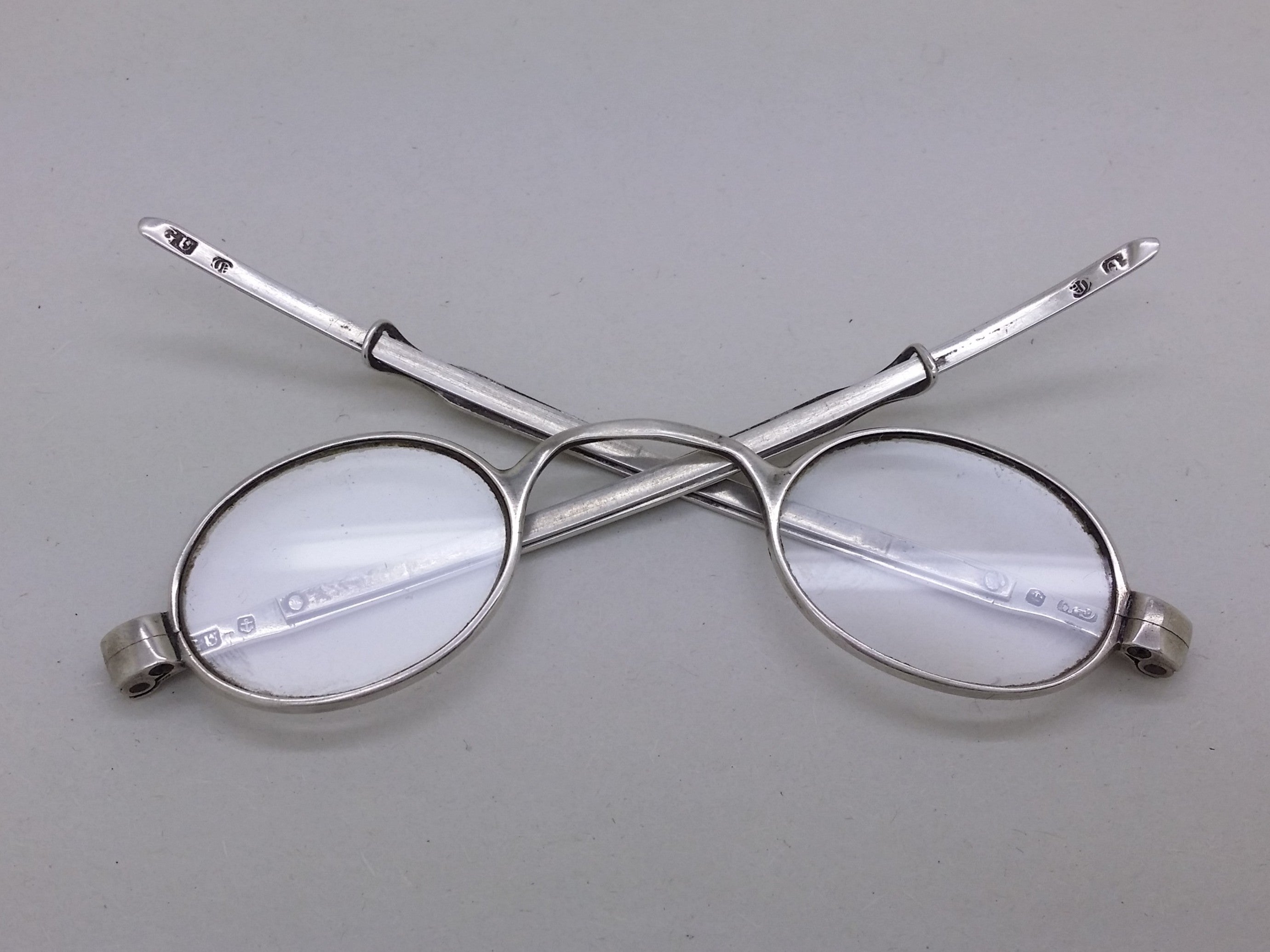 Early Victorian 1839 Sterling Silver Framed Pebbles Spectacles, Birmingham