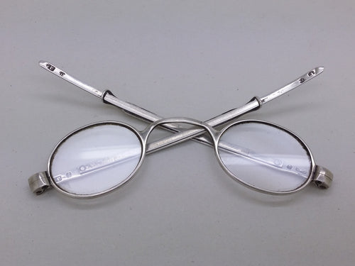 Early Victorian 1839 Sterling Silver Framed Pebbles Spectacles, Birmingham