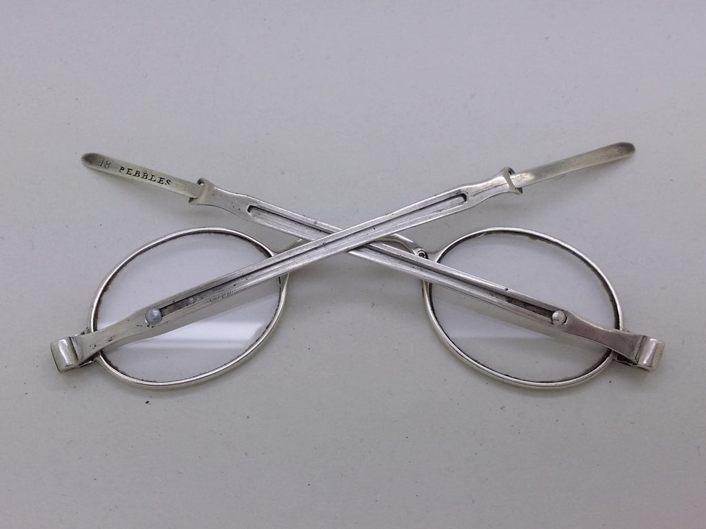 Early Victorian 1839 Sterling Silver Framed Pebbles Spectacles, Birmingham