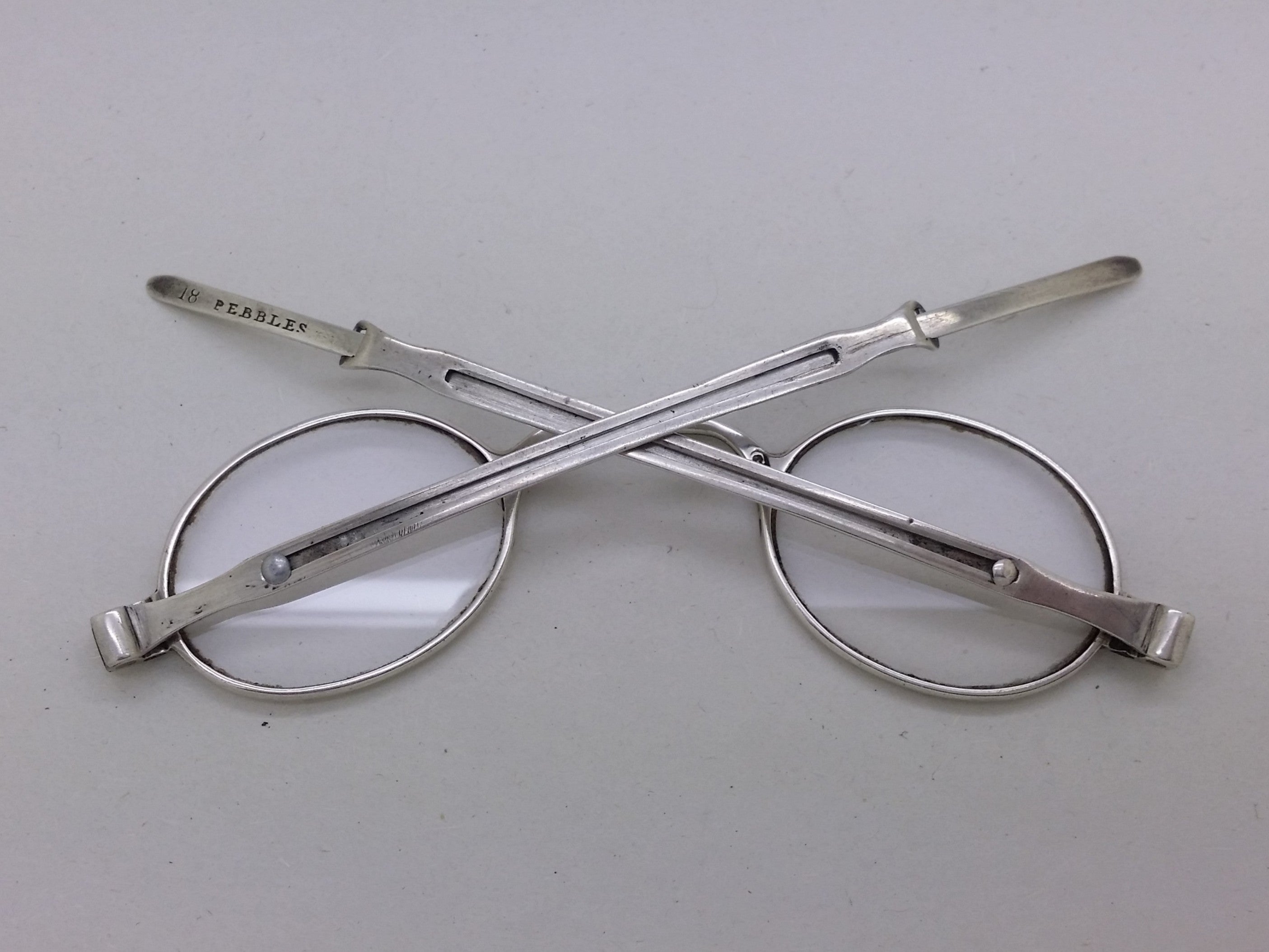 Early Victorian 1839 Sterling Silver Framed Pebbles Spectacles, Birmingham