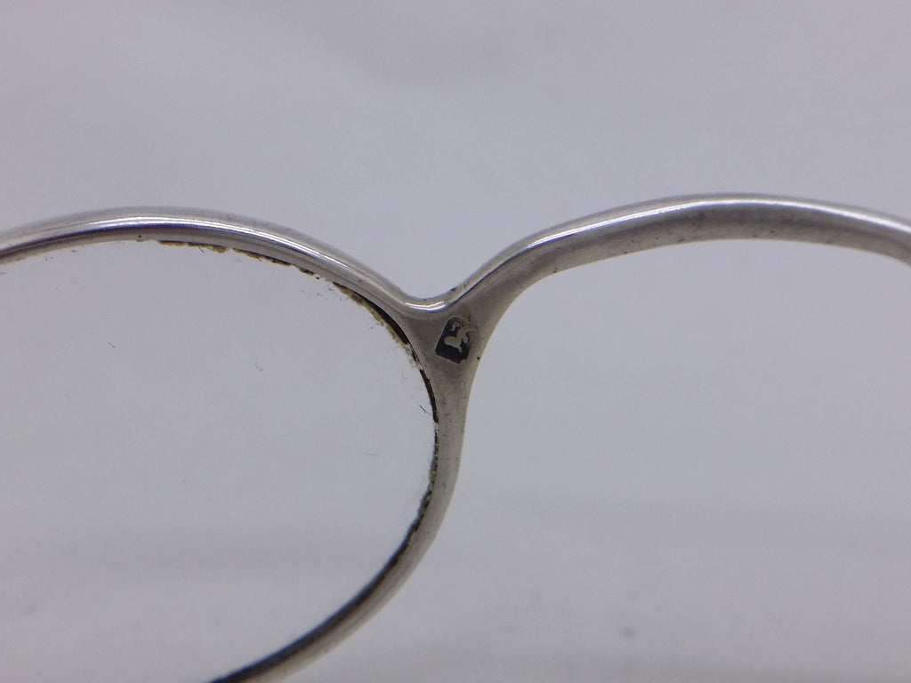 Lion passant hallmark on sterling silver framed spectacles