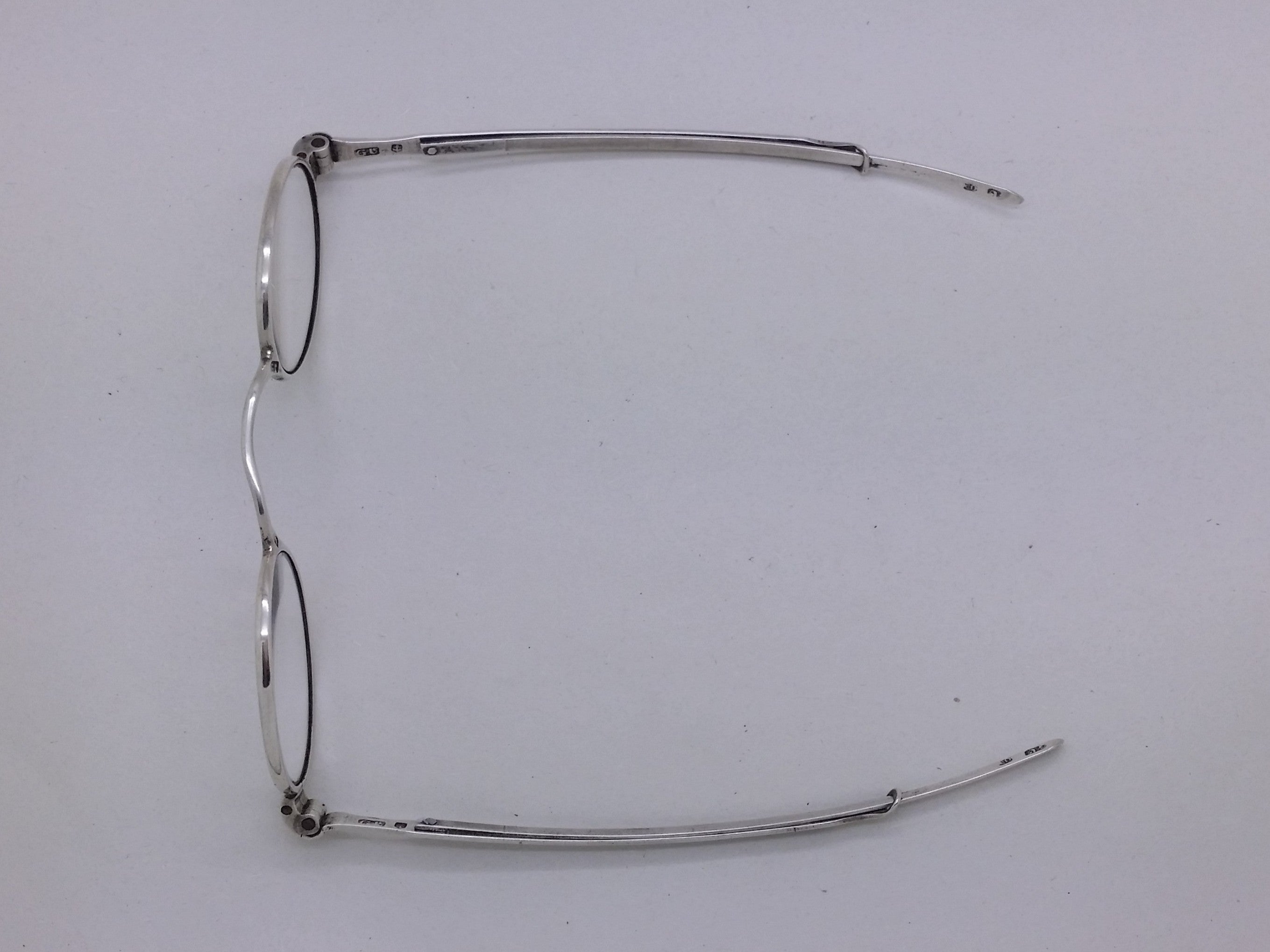 Early Victorian 1839 Sterling Silver Framed Pebbles Spectacles, Birmingham