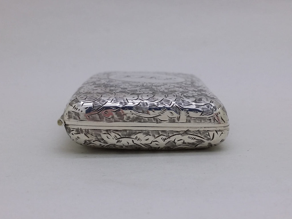 Victorian 1897 Sterling Silver Acanthus Scrolled Cigarette Case, Birmingham