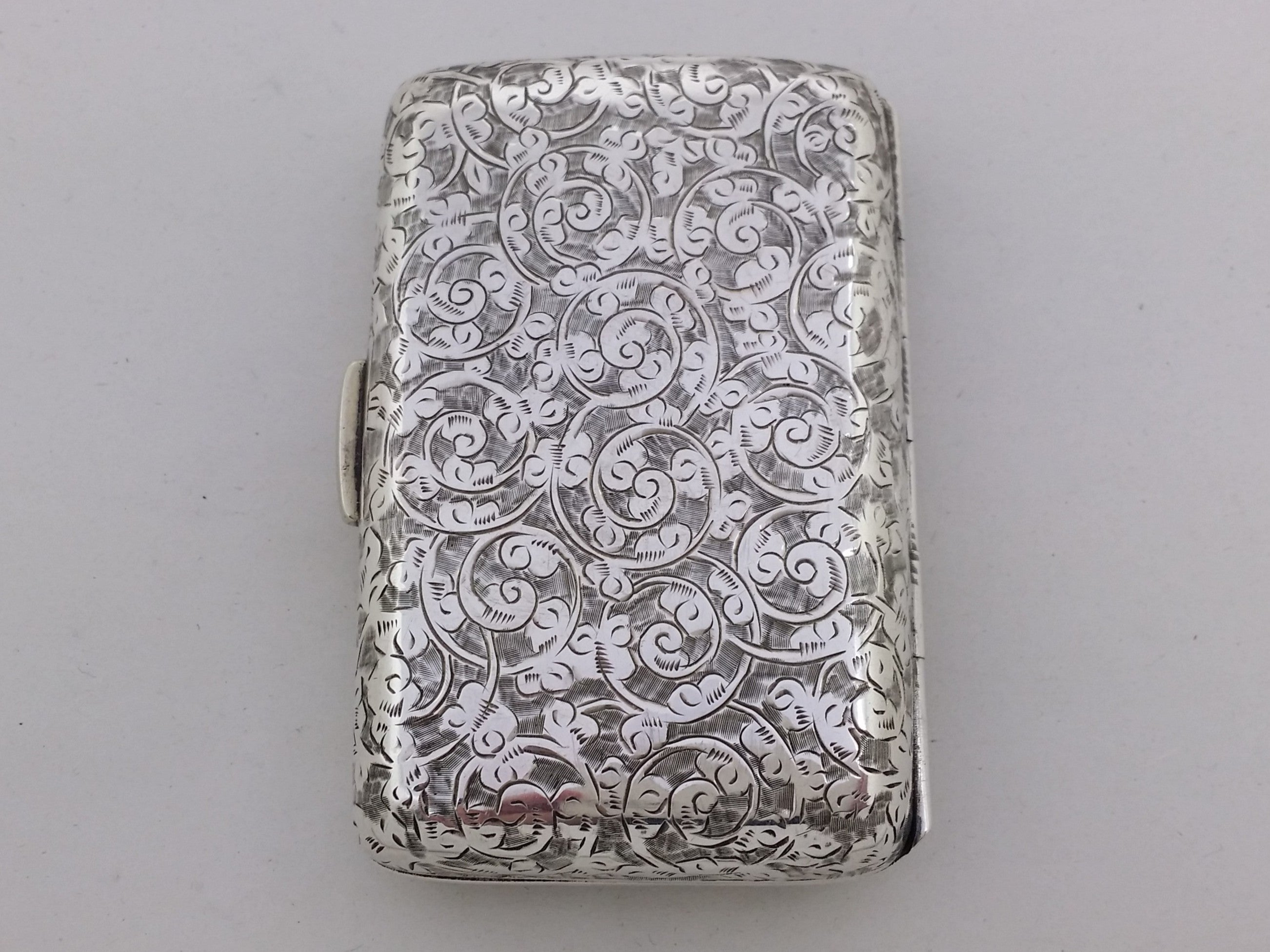Victorian 1897 Sterling Silver Acanthus Scrolled Cigarette Case, Birmingham