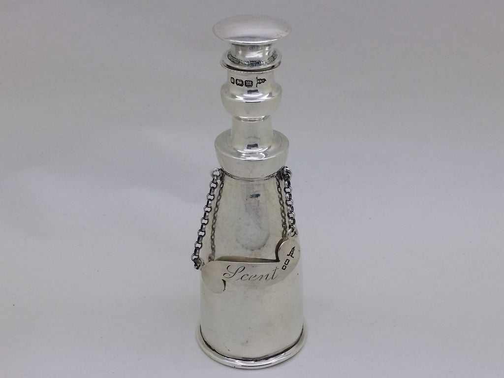 Edwardian 1904 Sterling Silver Decanter Style Scent Bottle, Sheffield by Walker & Hall