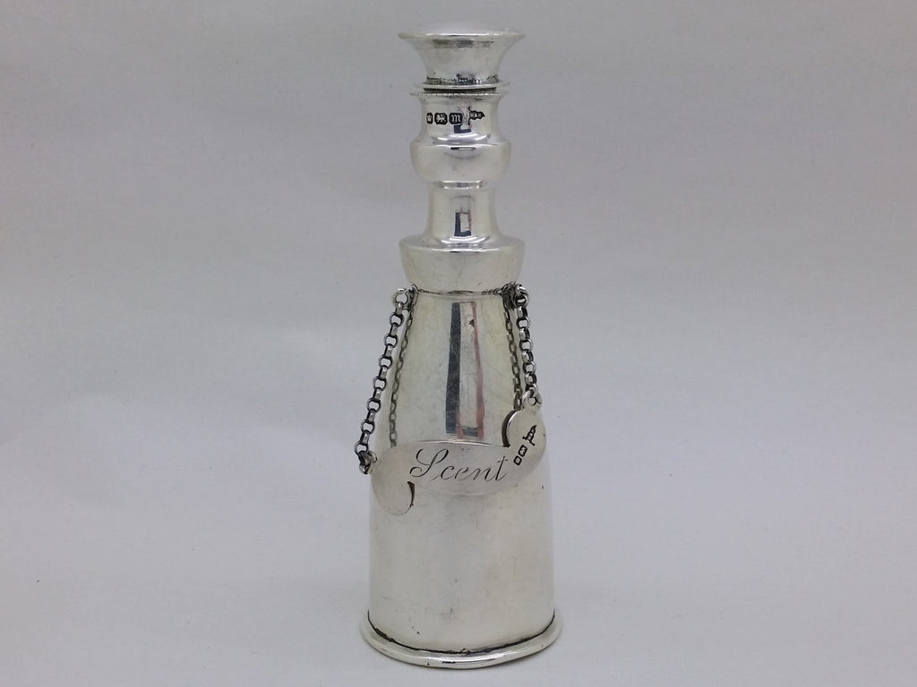 Edwardian 1904 Sterling Silver Decanter Style Scent Bottle, Sheffield