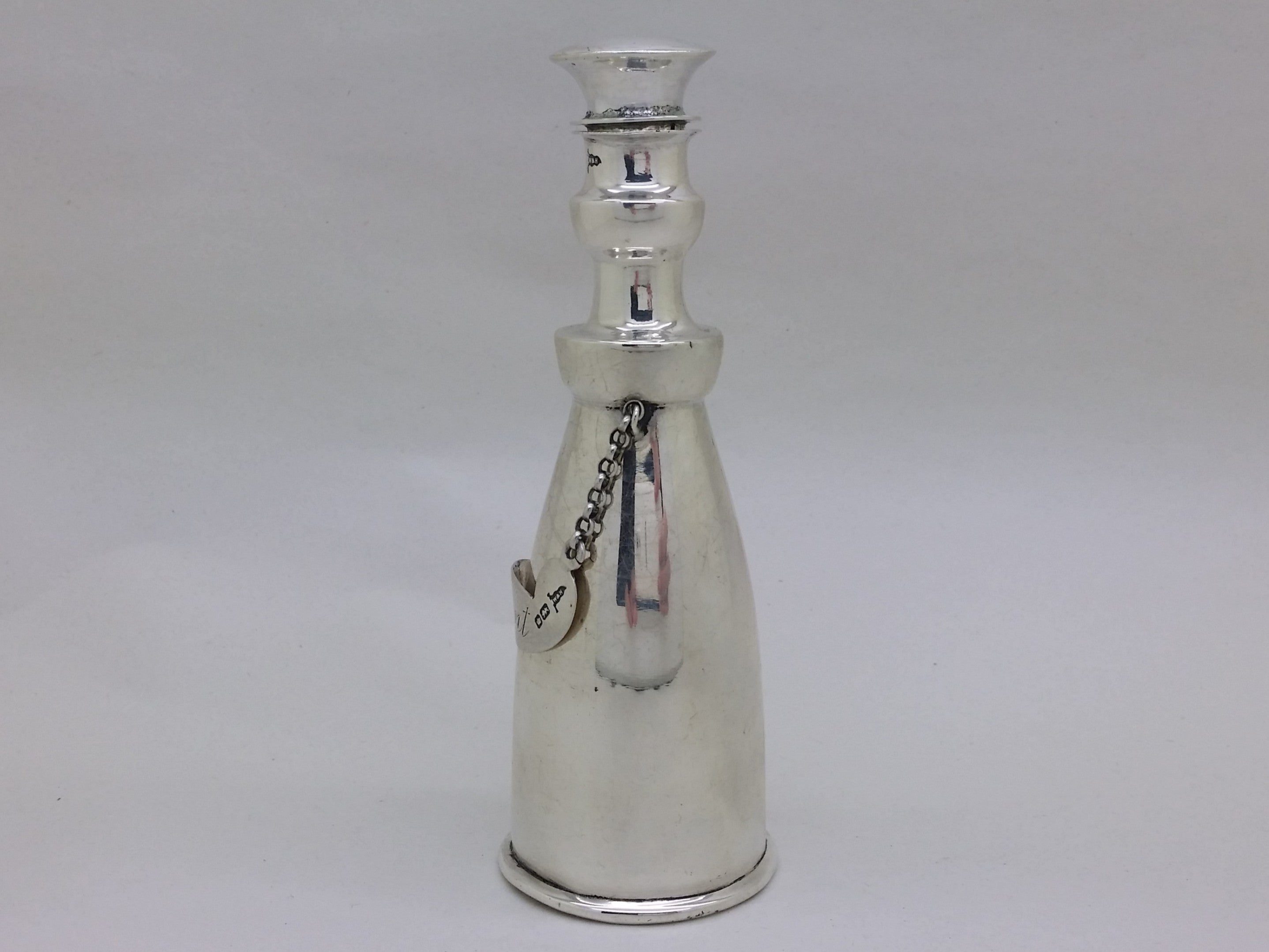 Edwardian 1904 Sterling Silver Decanter Style Scent Bottle, Sheffield