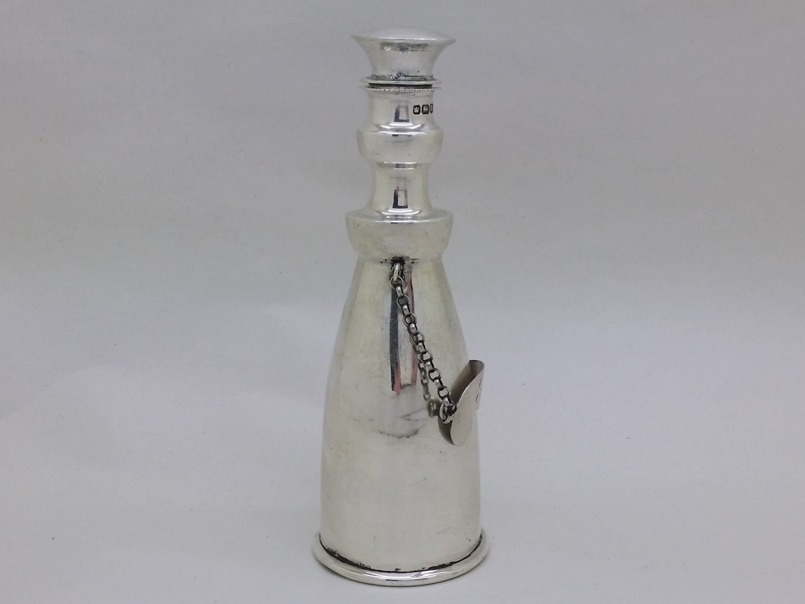 Edwardian 1904 Sterling Silver Decanter Style Scent Bottle, Sheffield