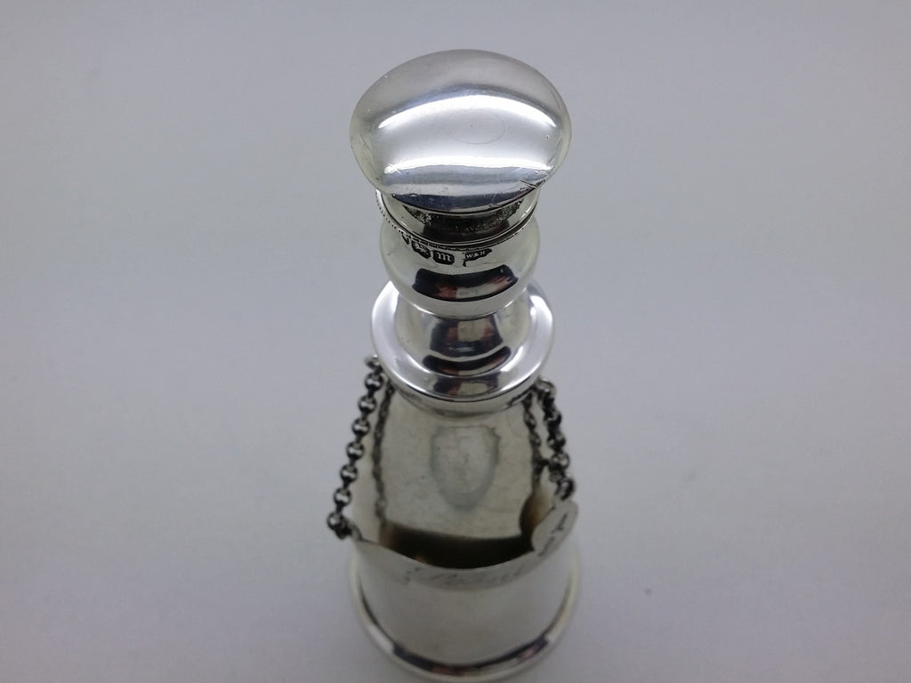Edwardian 1904 Sterling Silver Decanter Style Scent Bottle, Sheffield