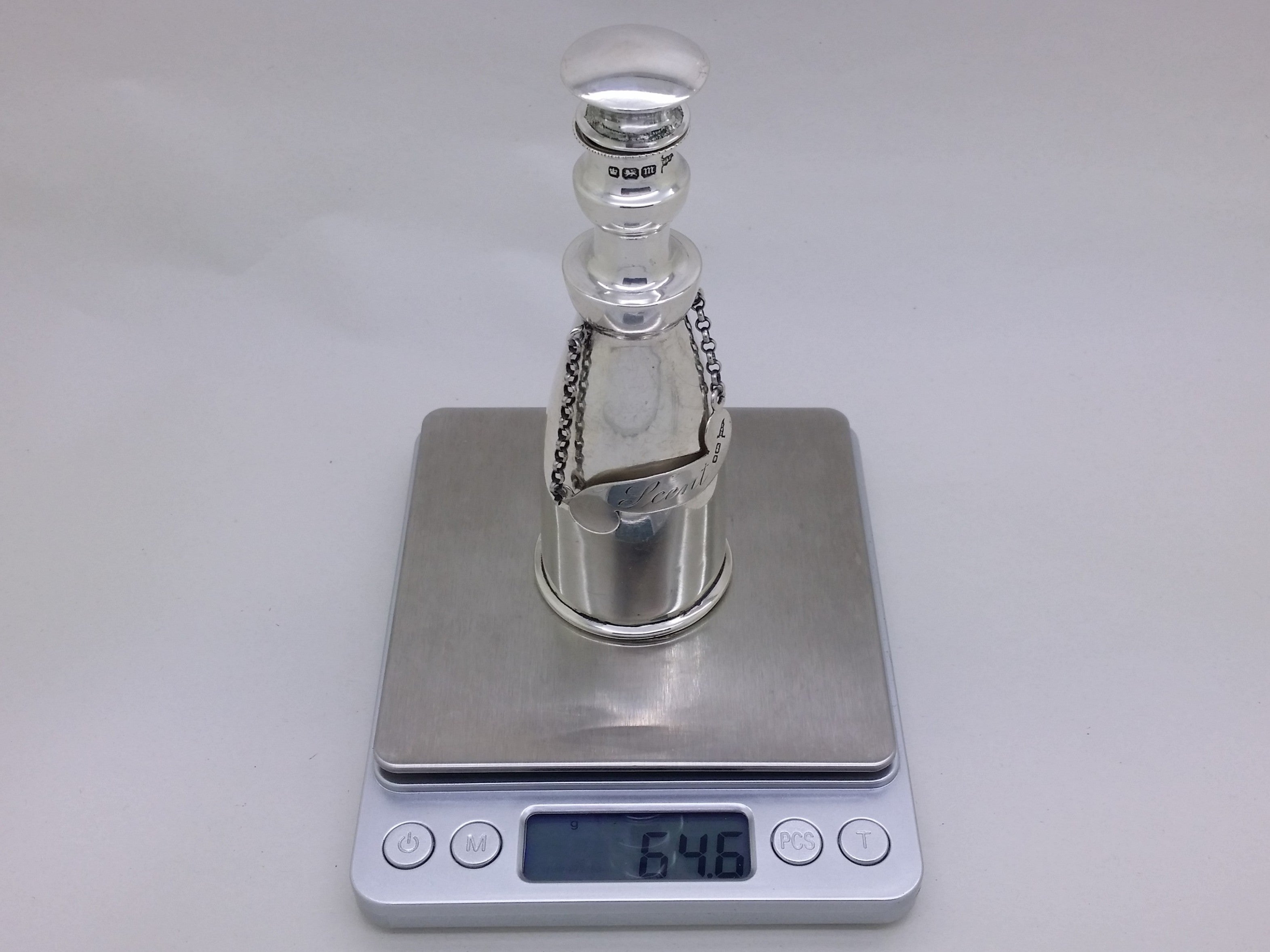 Edwardian 1904 Sterling Silver Decanter Style Scent Bottle, Sheffield