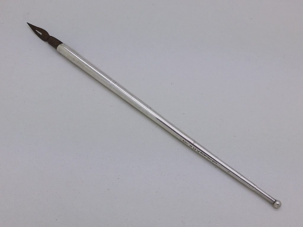 Edwardian 1908 Sterling Silver Tapered Dip Pen, Birmingham by Edward Baker & Son