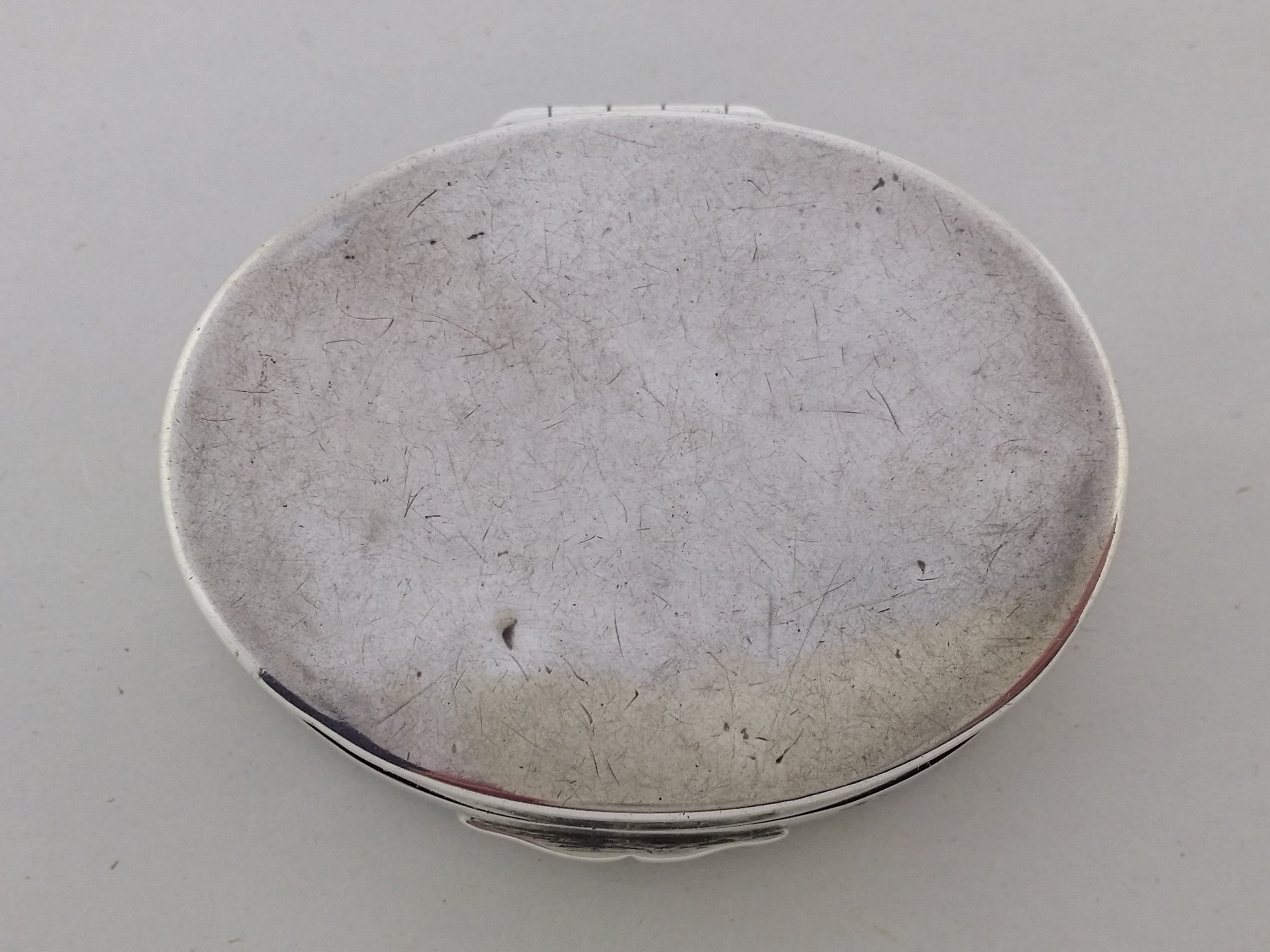 Early Victorian 1840 Sterling Silver & Agate Oval Snuff Box, London