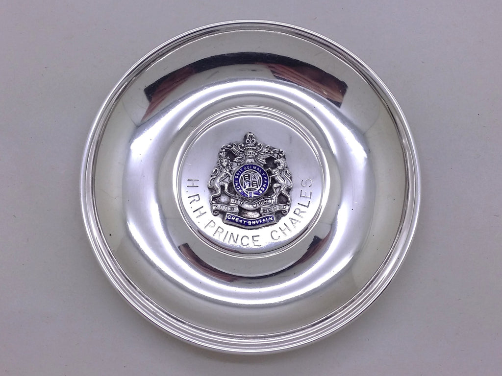 Elizabeth II 1968 Sterling Silver Prince Charles 4" Trinket Dish, Birmingham