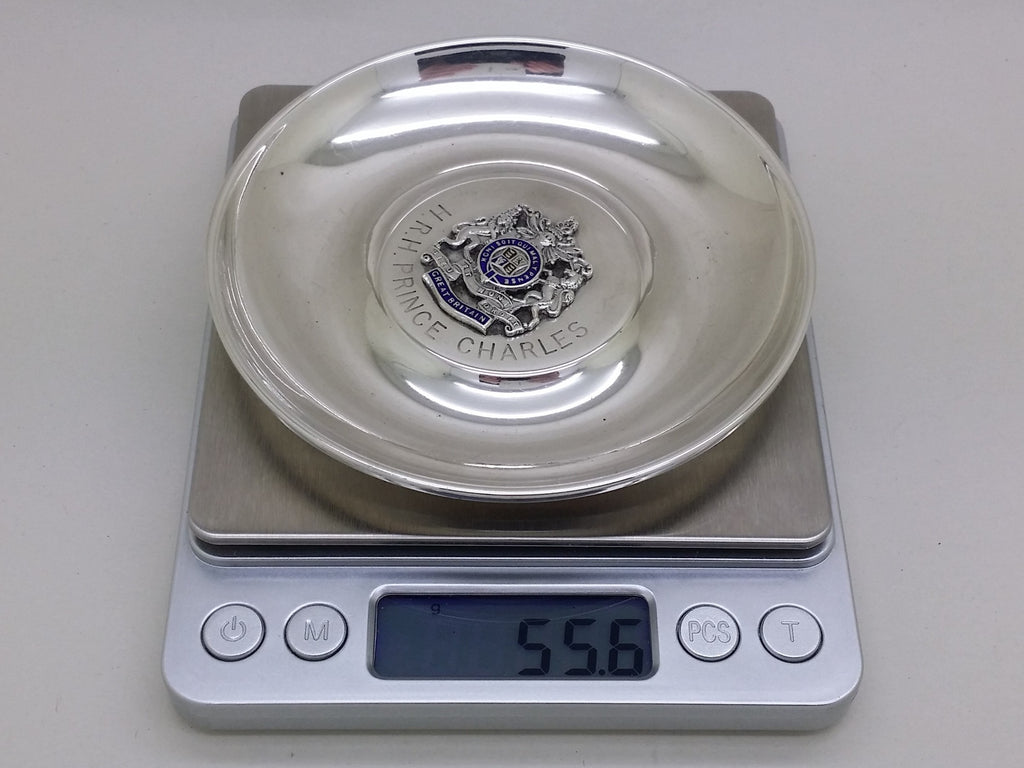Elizabeth II 1968 Sterling Silver Prince Charles 4" Trinket Dish, Birmingham