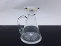 Edwardian 1906 sterling silver & glass whisky noggin decanter, Birmingham by Hukin & Heath