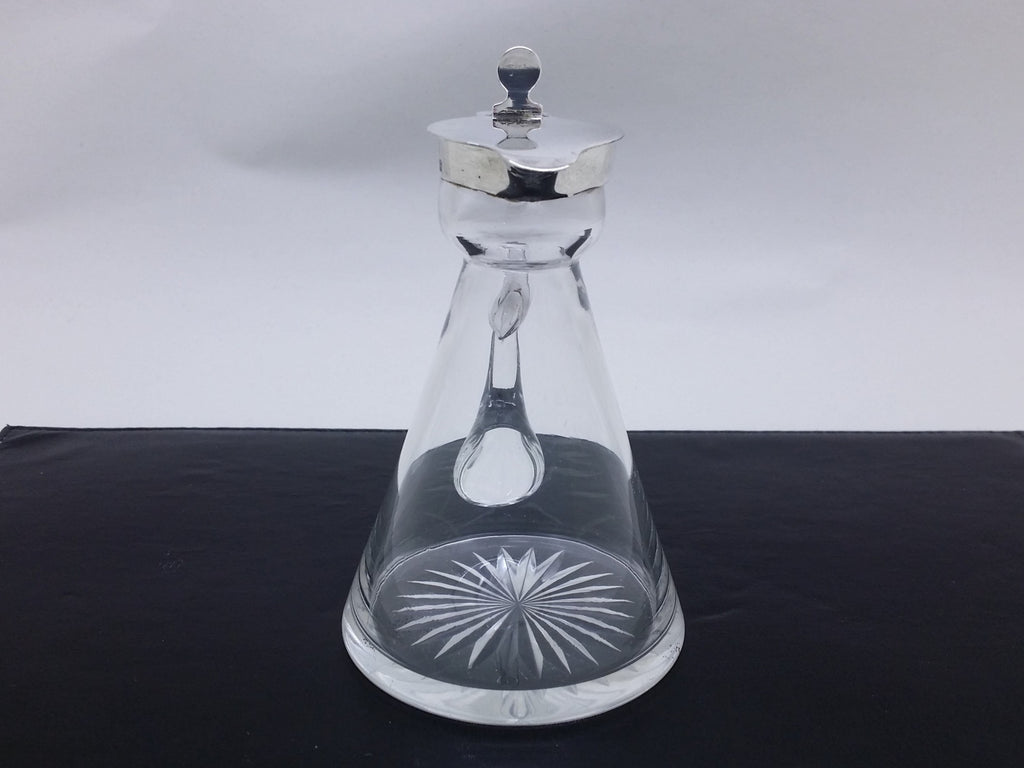 Edwardian 1906 Sterling Silver & Glass WHISKY Noggin Decanter, Birmingham