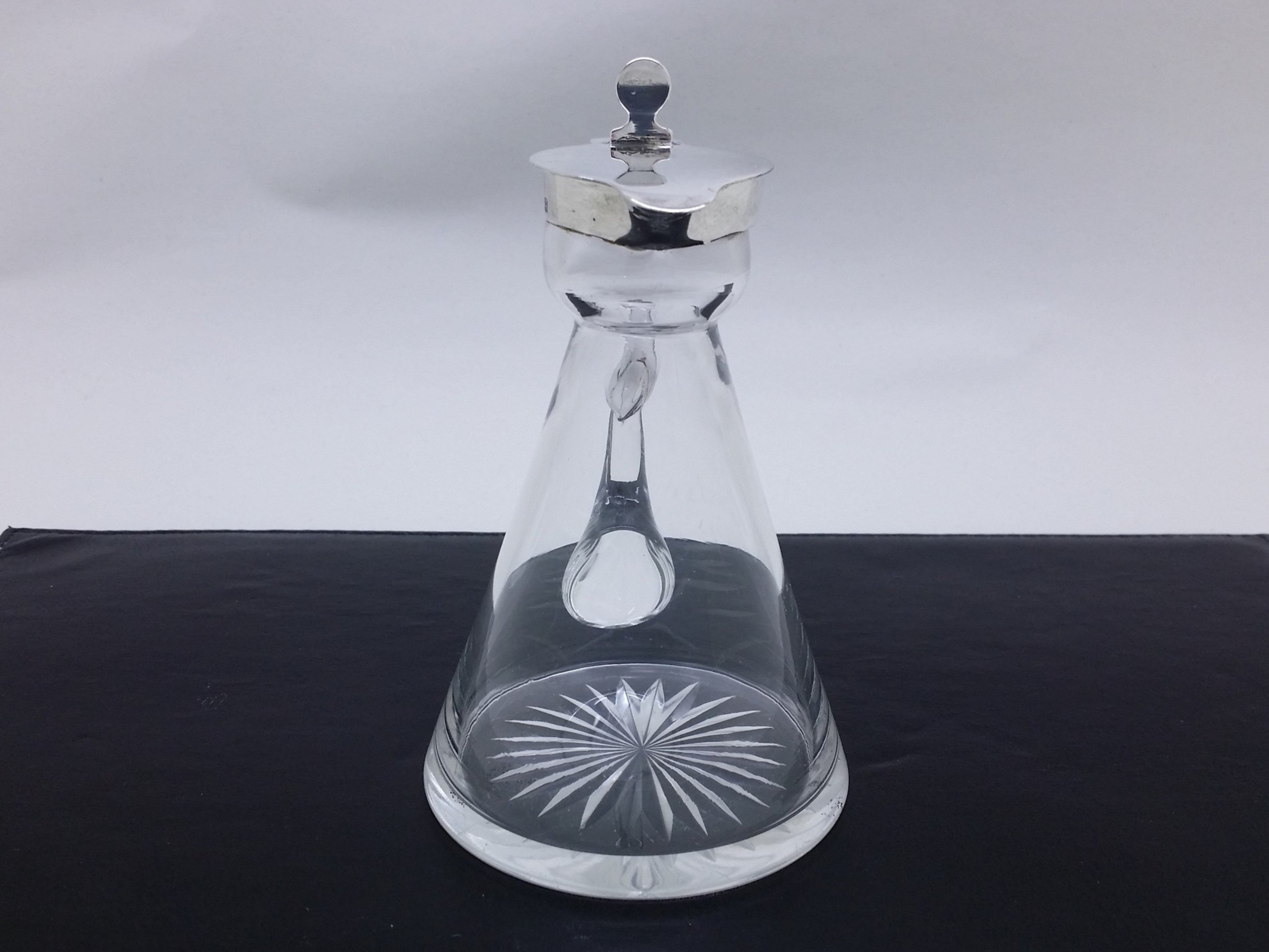 Edwardian 1906 Sterling Silver & Glass WHISKY Noggin Decanter, Birmingham