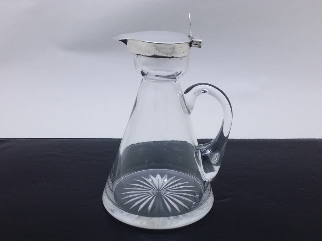 Edwardian 1906 Sterling Silver & Glass WHISKY Noggin Decanter, Birmingham