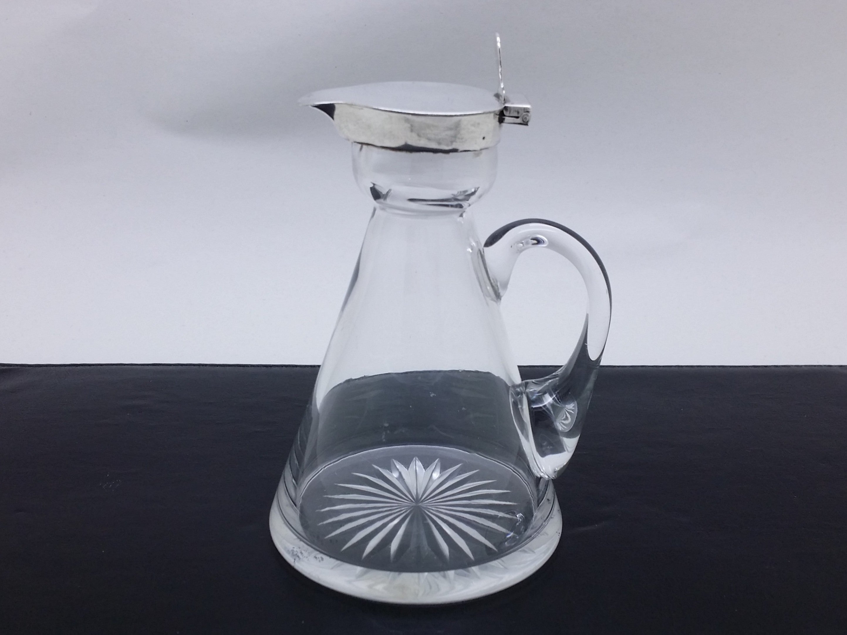 Edwardian 1906 Sterling Silver & Glass WHISKY Noggin Decanter, Birmingham