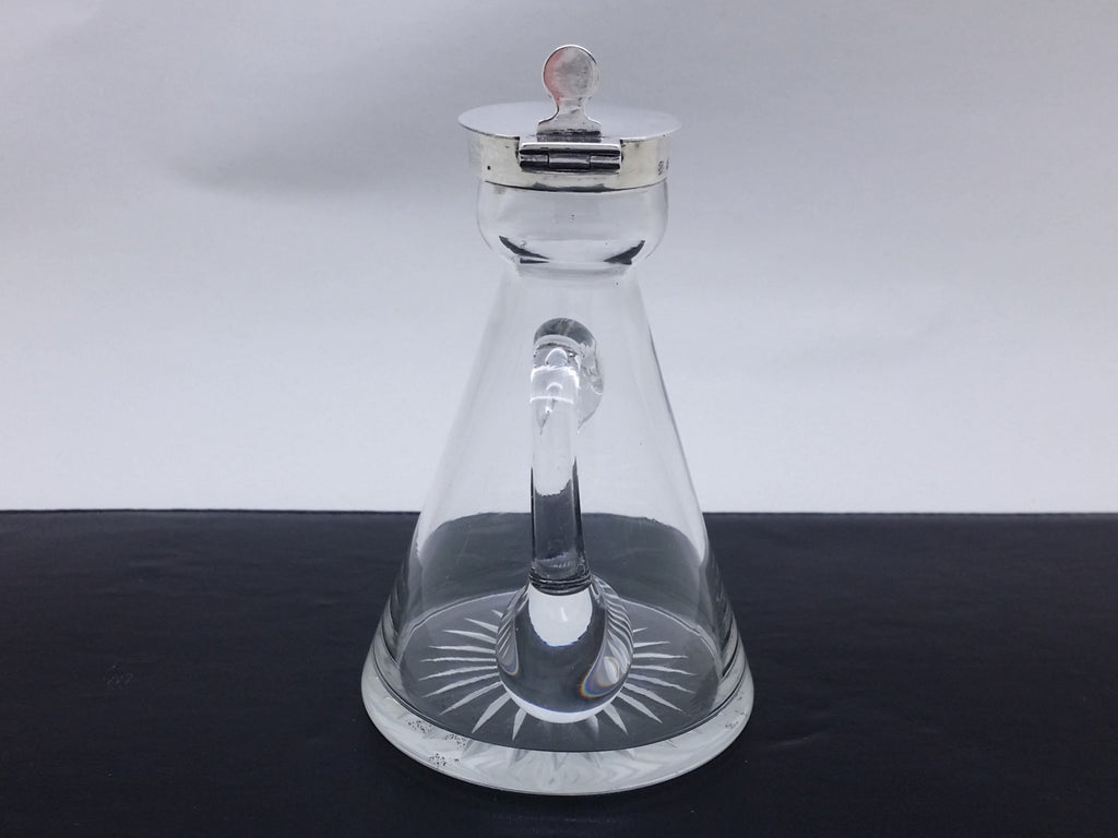 Edwardian 1906 Sterling Silver & Glass WHISKY Noggin Decanter, Birmingham