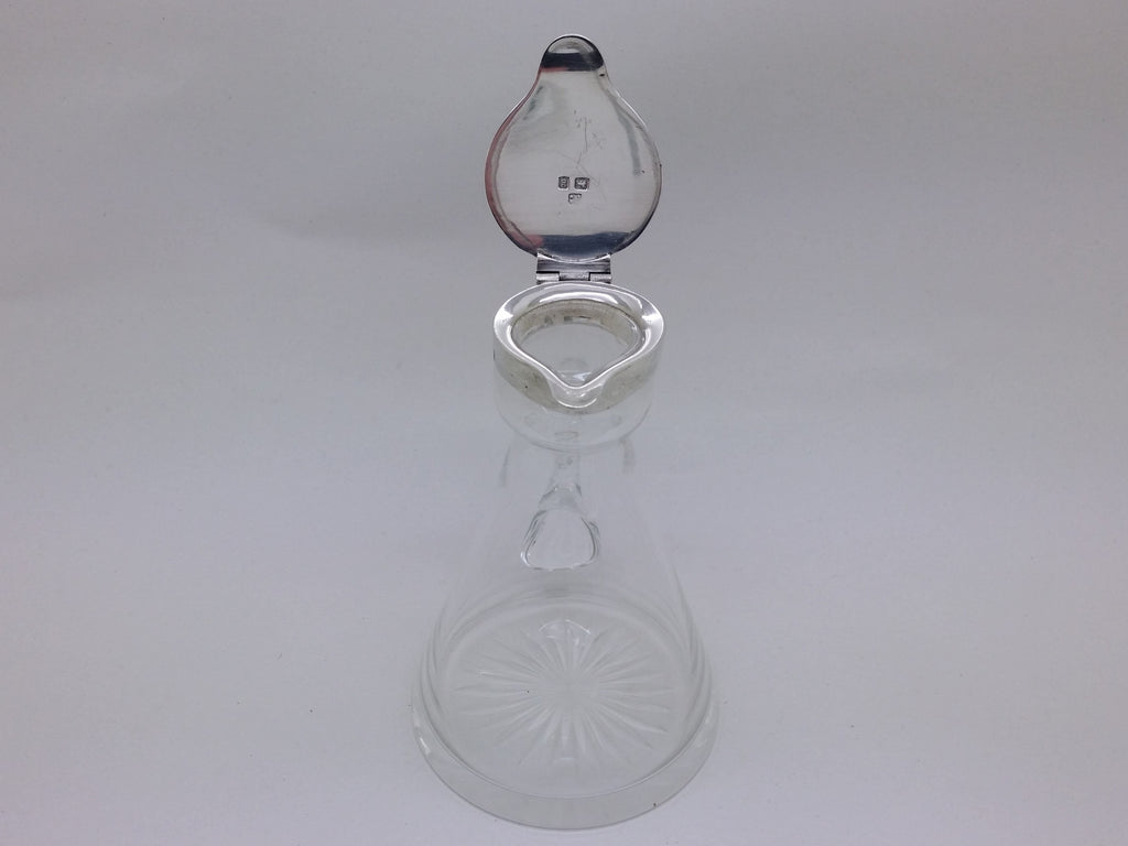 Edwardian 1906 Sterling Silver & Glass WHISKY Noggin Decanter, Birmingham