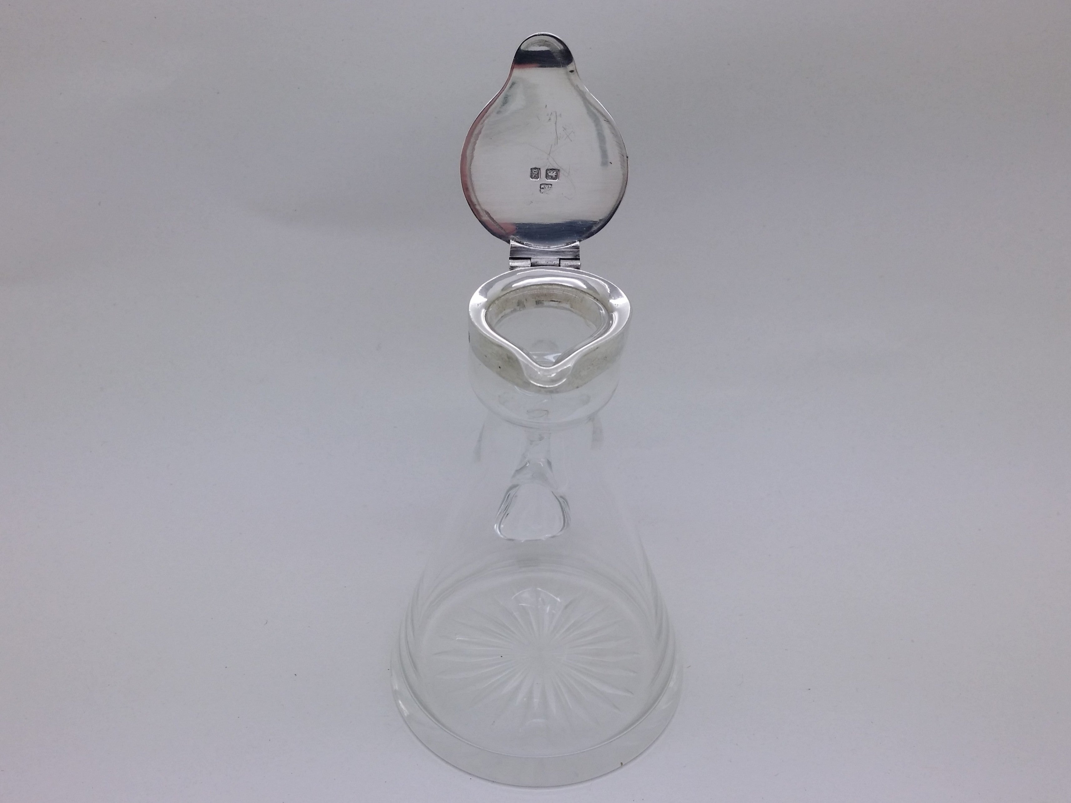 Edwardian 1906 Sterling Silver & Glass WHISKY Noggin Decanter, Birmingham