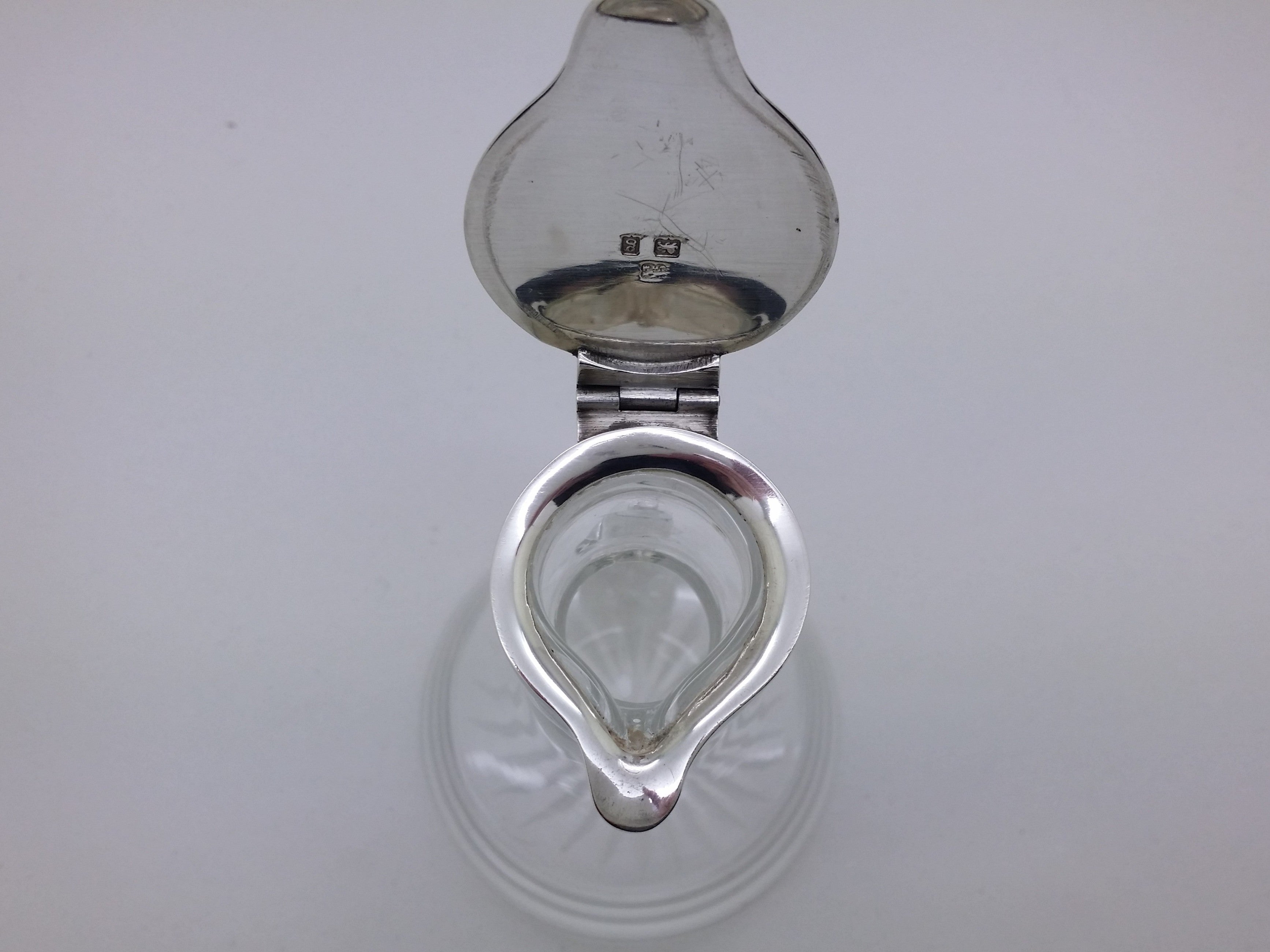 Edwardian 1906 Sterling Silver & Glass WHISKY Noggin Decanter, Birmingham