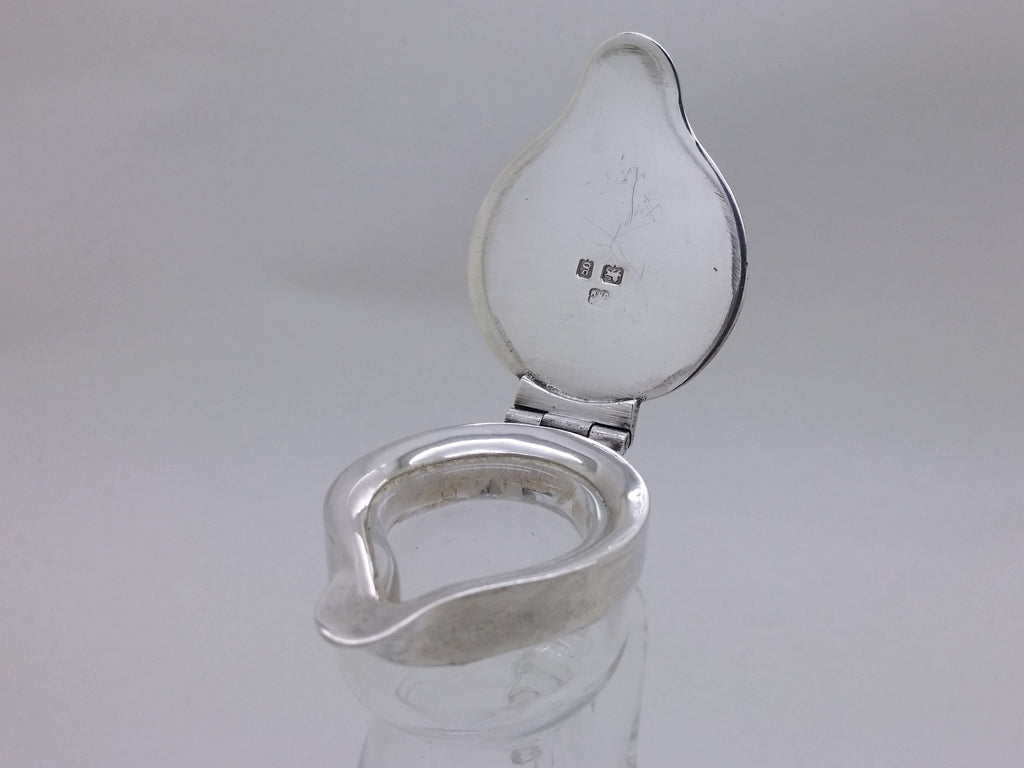 Edwardian 1906 Sterling Silver & Glass WHISKY Noggin Decanter, Birmingham