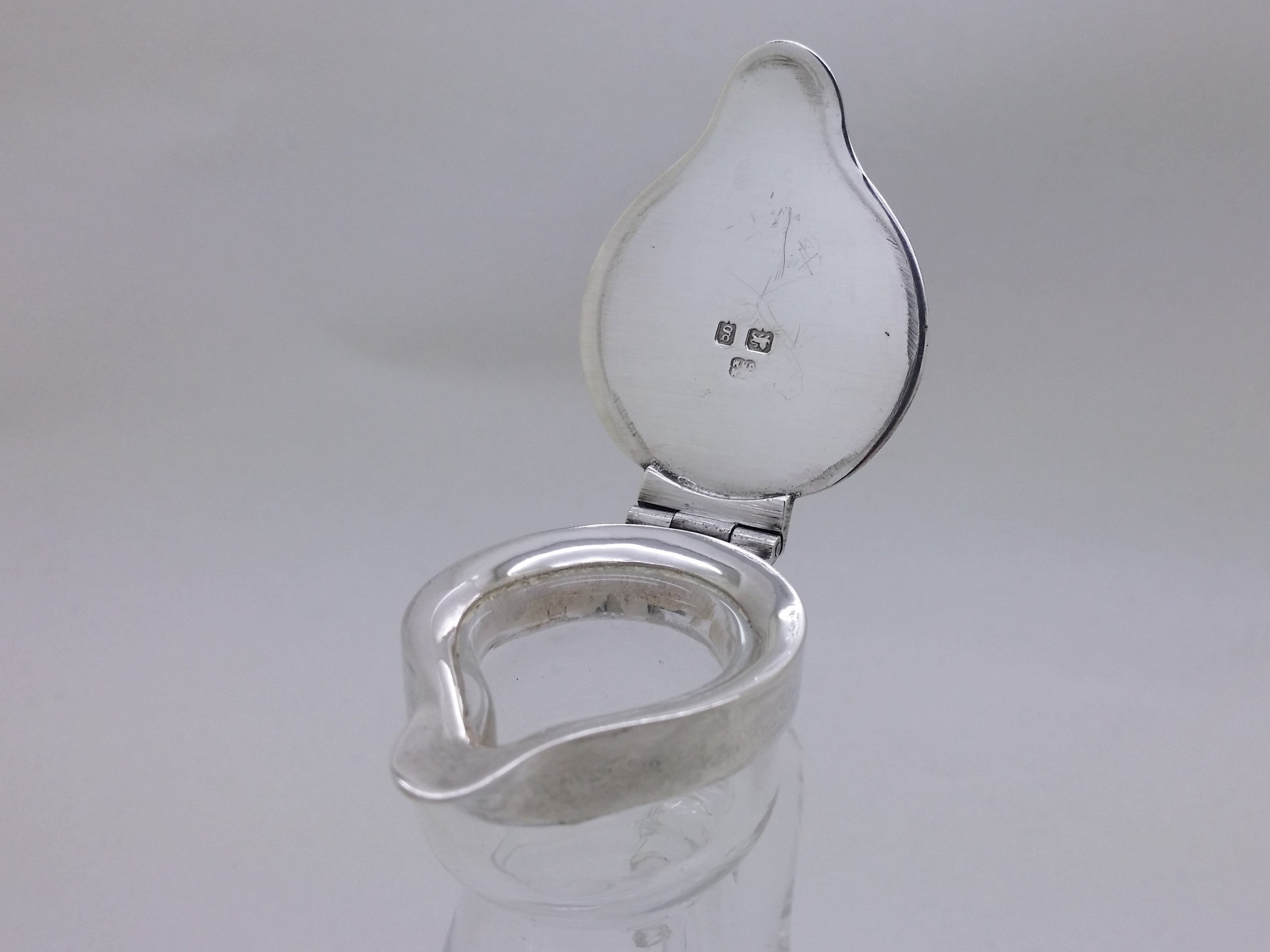 Edwardian 1906 Sterling Silver & Glass WHISKY Noggin Decanter, Birmingham