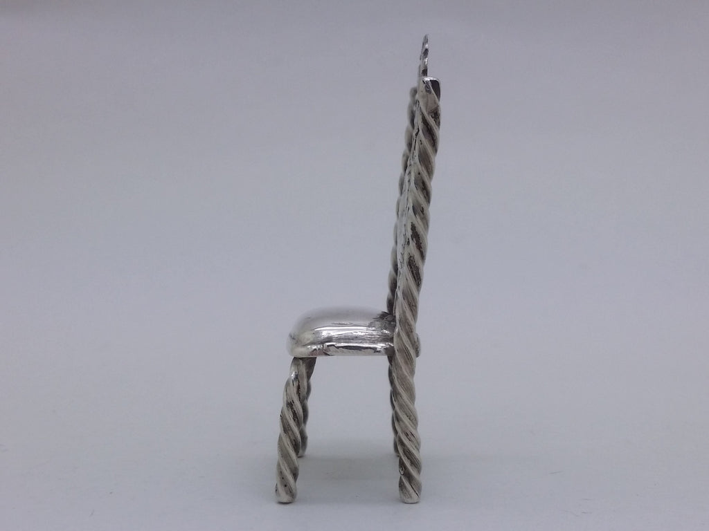 Dutch 19th Century Continental Silver Miniature Chair, Amsterdam